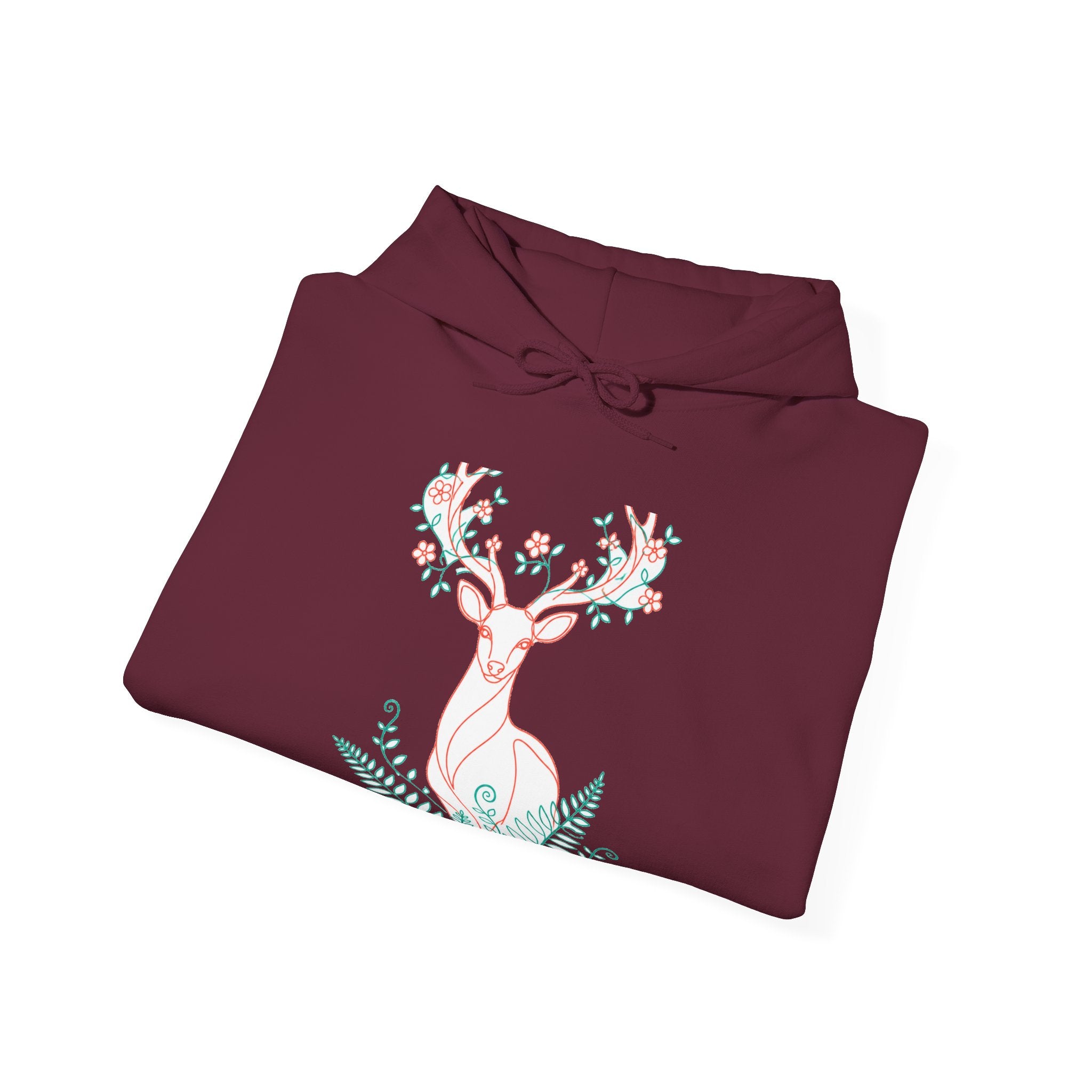 Matching Couple Sweatshirt - Bear & Deer Matching Couple Hooded Sweatshirt Minimalist Art His Hers Valentine Gift - Design B