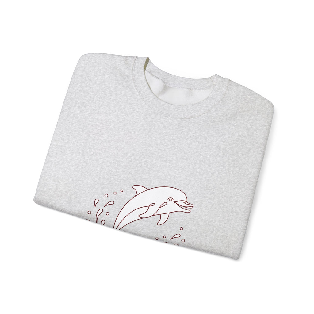 Matching Couple Sweatshirt - Shark & Dolphin Matching Couple Comfort Colors Crew Minimalist Art His Hers Christmas Gift - Design B