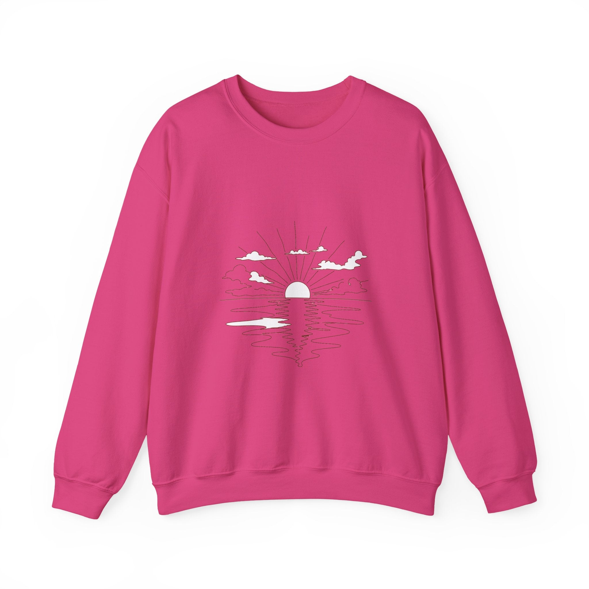 Matching Couple Sweatshirt - Sunrise & Sunset Matching Couple Premium Fleece Sweatshirt Minimalist Art His Hers Christmas Gift - Design A