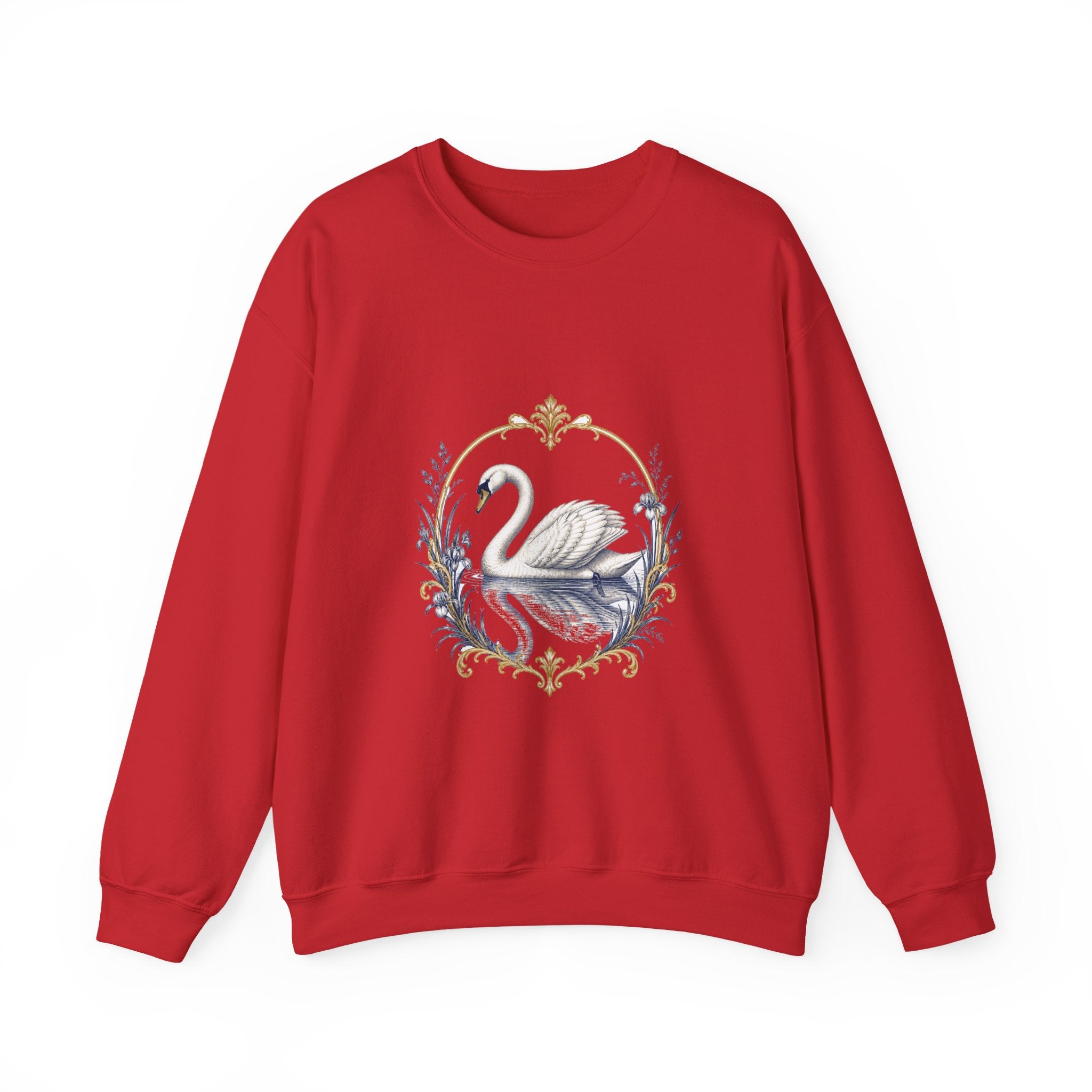 Matching Couple Sweatshirt - Raven & Swan Matching Couple Premium Fleece Sweatshirt Vintage Art His Hers Honeymoon Gift - Design B