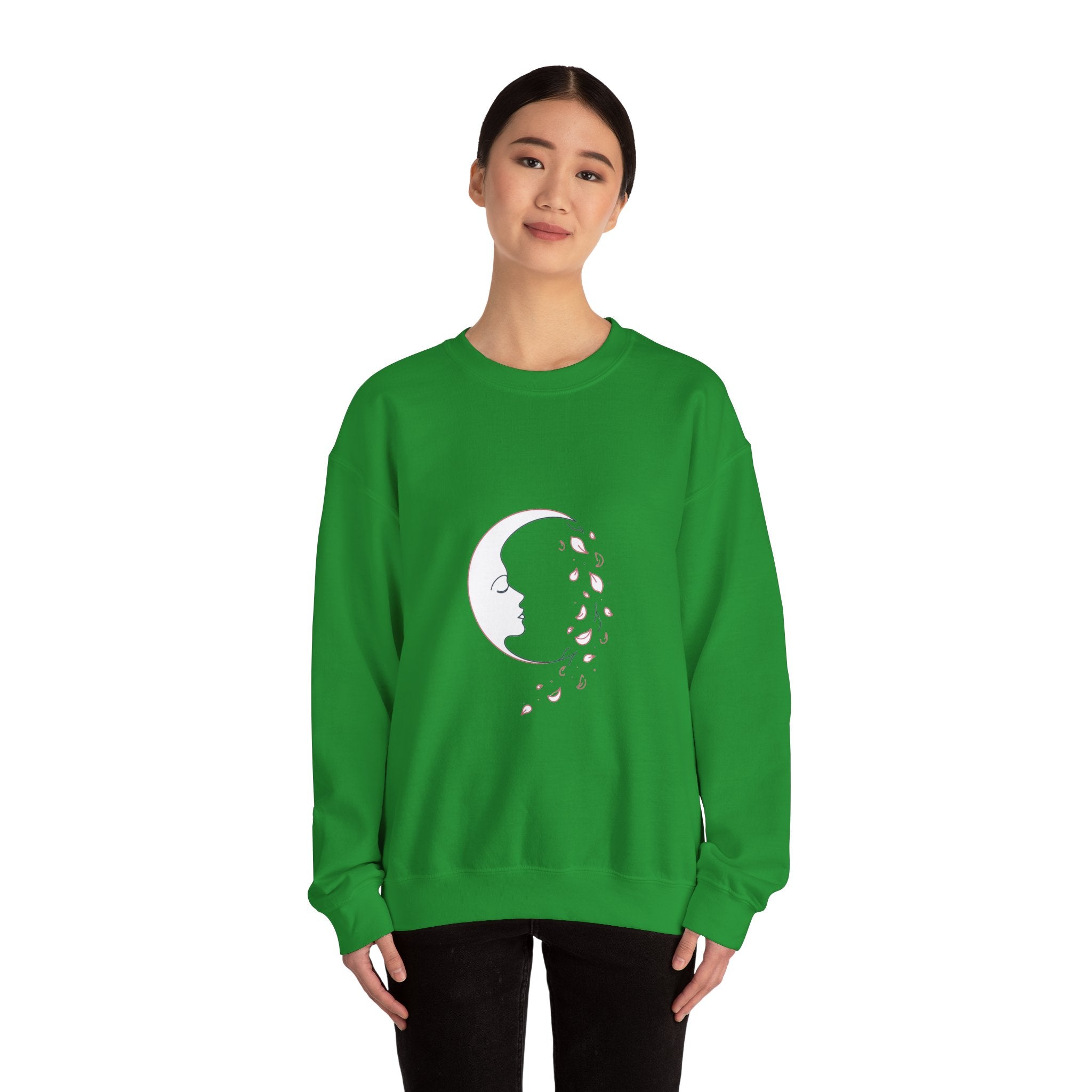 Matching Couple Sweatshirt - Waxing & Waning Moon Matching Couple Comfort Colors Crew Minimalist Art His Hers Christmas Gift - Design B