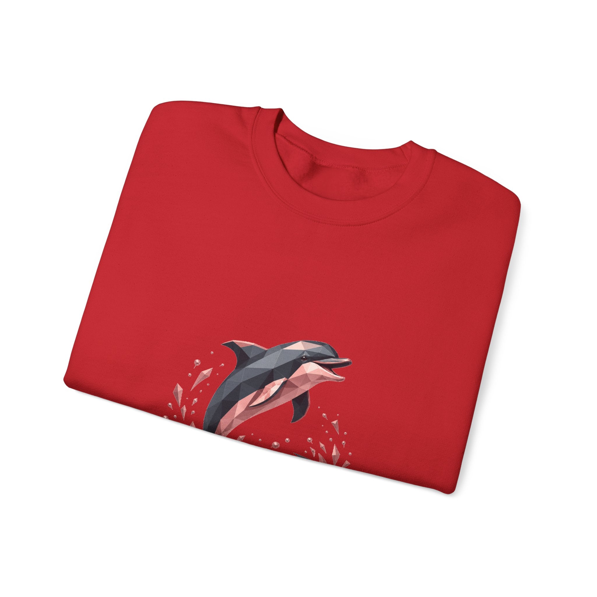 Matching Couple Sweatshirt - Shark & Dolphin Matching Couple Premium Fleece Sweatshirt Geometric Art His Hers Love Gift - Design B