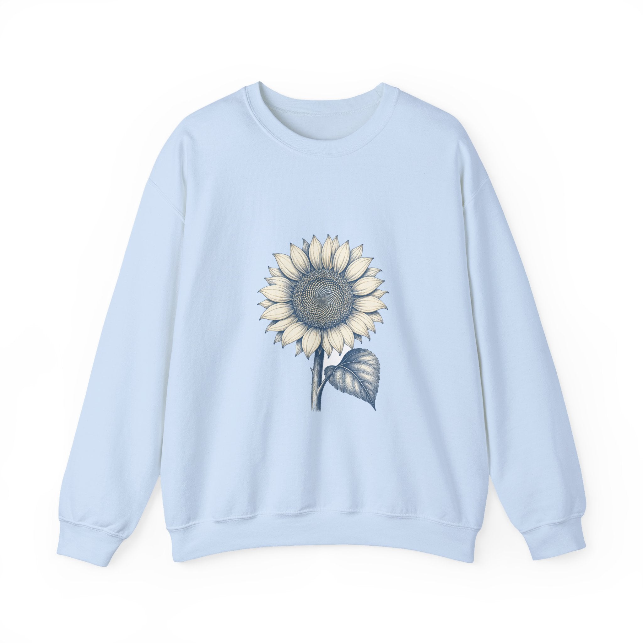 Matching Couple Sweatshirt - Sunflower & Moonflower Matching Couple Comfort Colors Crew Hand-Drawn Art His Hers Anniversary Gift - Design A