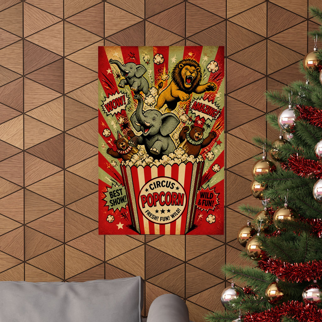 Popcorn Box Animals Wall Art Poster 18×24 Pop Art Living Room Decor Maximalist Print