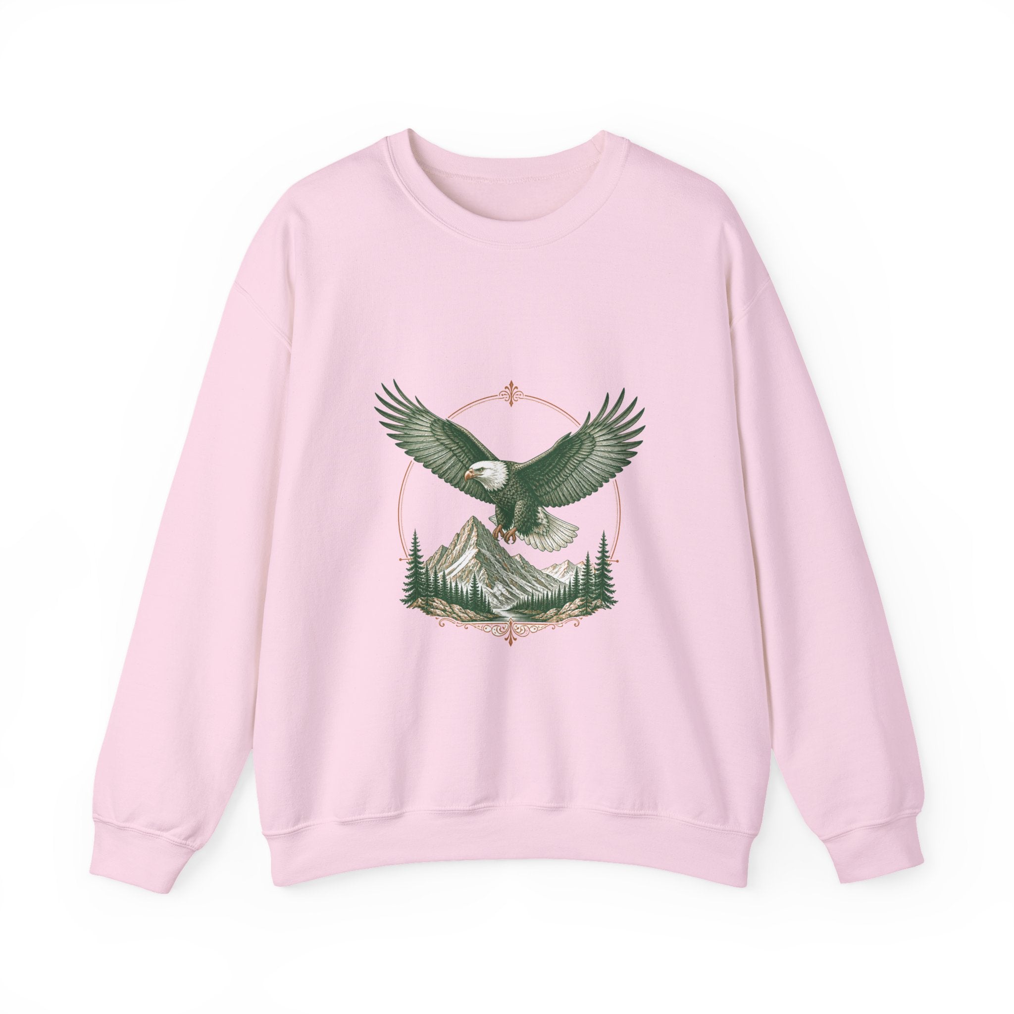 Matching Couple Sweatshirt - Eagle & Whale Matching Couple Premium Fleece Sweatshirt Vintage Art His Hers Honeymoon Gift - Design A