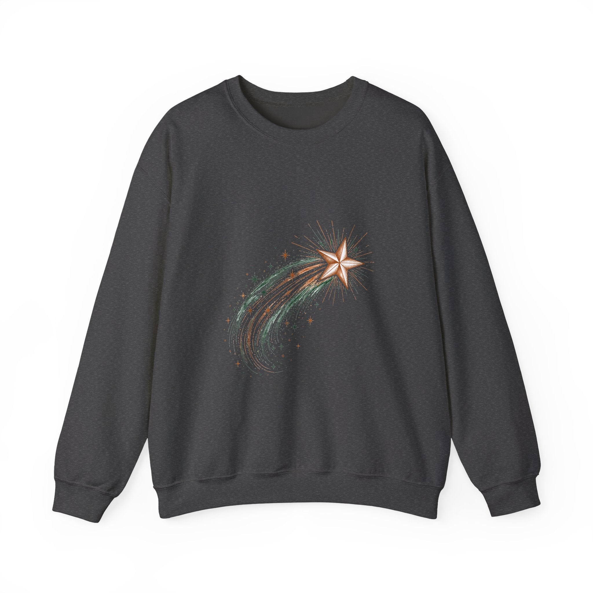 Matching Couple Sweatshirt - Shooting Star & North Star Matching Couple Comfort Colors Crew Hand-Drawn Art His Hers Anniversary Gift - Design A