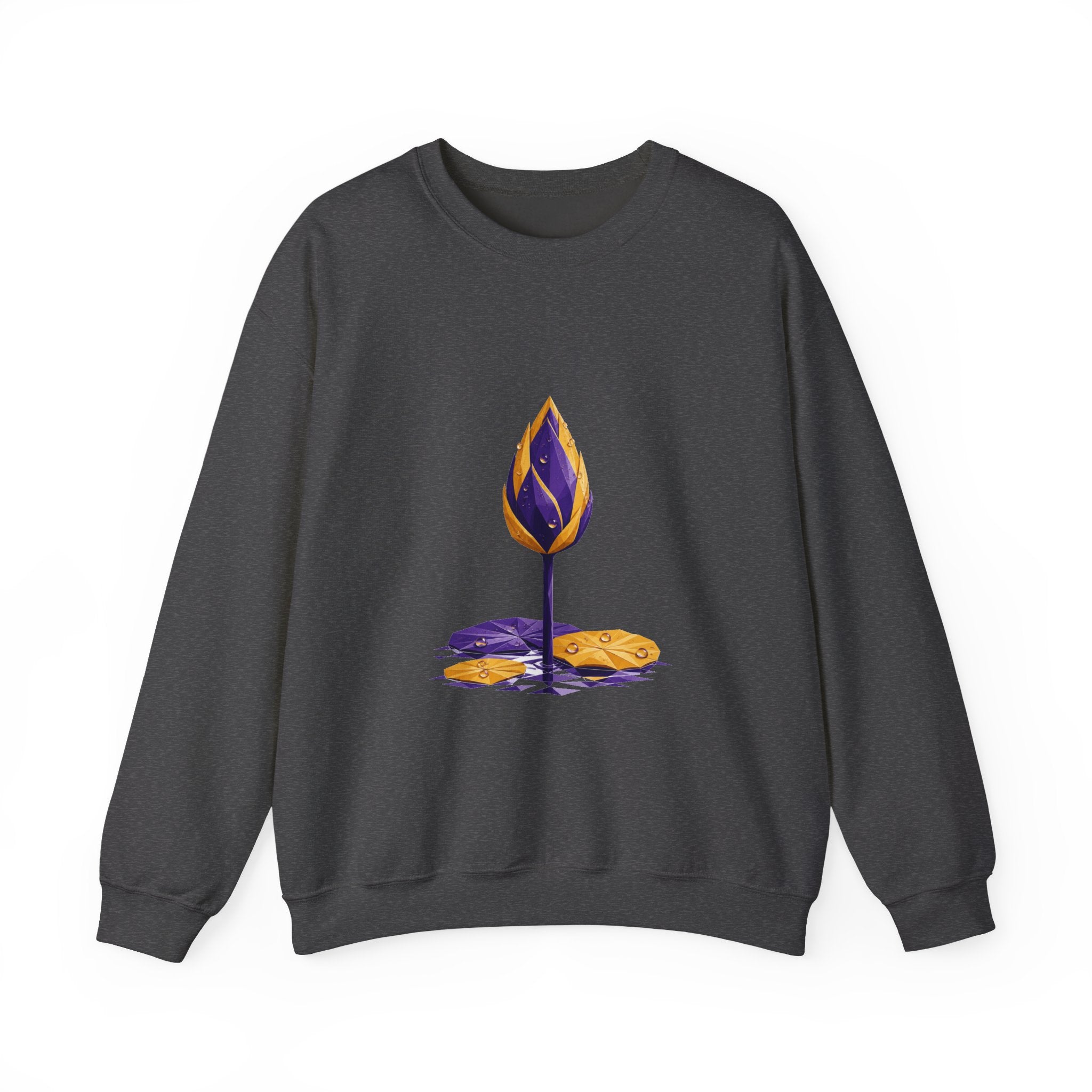 Matching Couple Sweatshirt - Open & Closed Lotus Matching Couple Comfort Colors Crew Geometric Art His Hers Love Gift - Design B