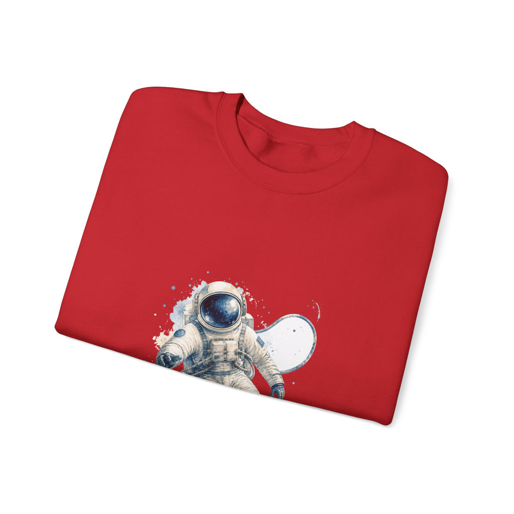 Matching Couple Sweatshirt - Astronaut & Planet Matching Couple Crewneck Sweatshirt Watercolor Art His Hers Engagement Gift - Design A