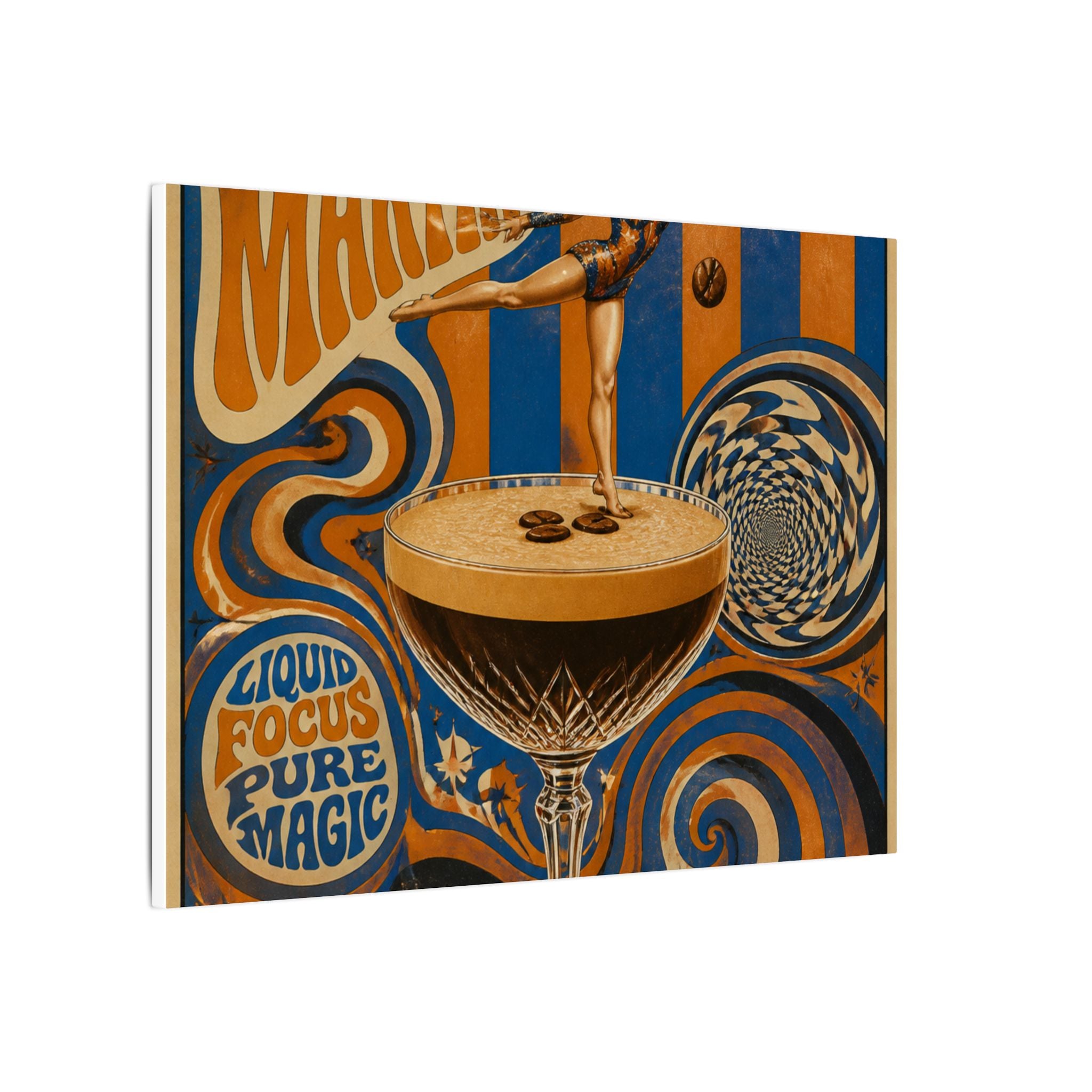 Espresso Martini Acrobat Wall Art Canvas 16×20 Psychedelic Cafe Decor Maximalist Print