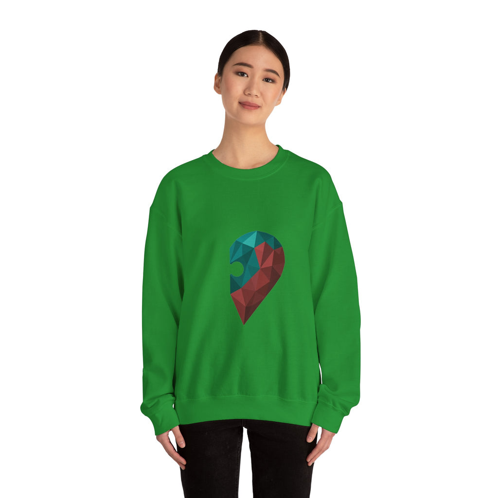 Matching Couple Sweatshirt - Puzzle Pieces Matching Couple Premium Fleece Sweatshirt Geometric Art His Hers Love Gift - Design B