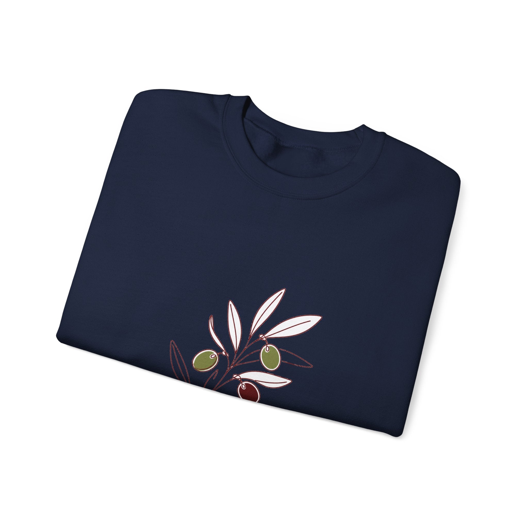 Matching Couple Sweatshirt - Olive Branch & Fig Matching Couple Crewneck Sweatshirt Minimalist Art His Hers Valentine Gift - Design A