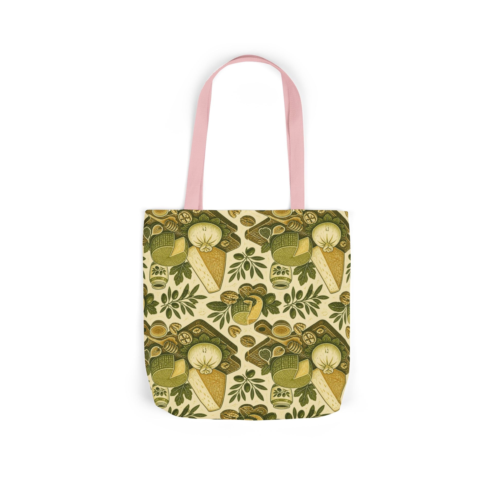 Italian Cheese Board Canvas Tote Bag Mediterranean Kitchen Linocut Design Italian Cottagecore Gift