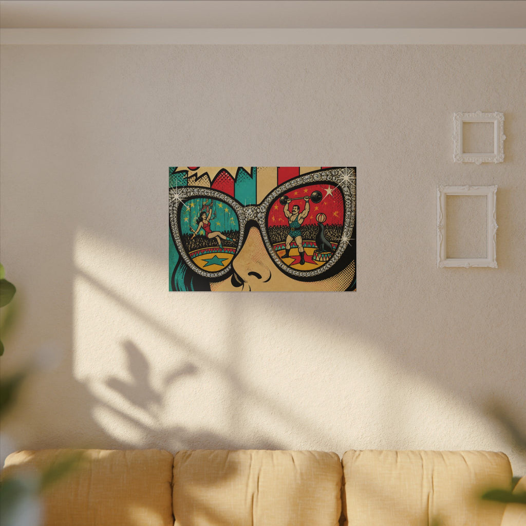 Sunglasses Circus Ring Wall Art Canvas 24×36 Pop Art Restaurant Decor Maximalist Print
