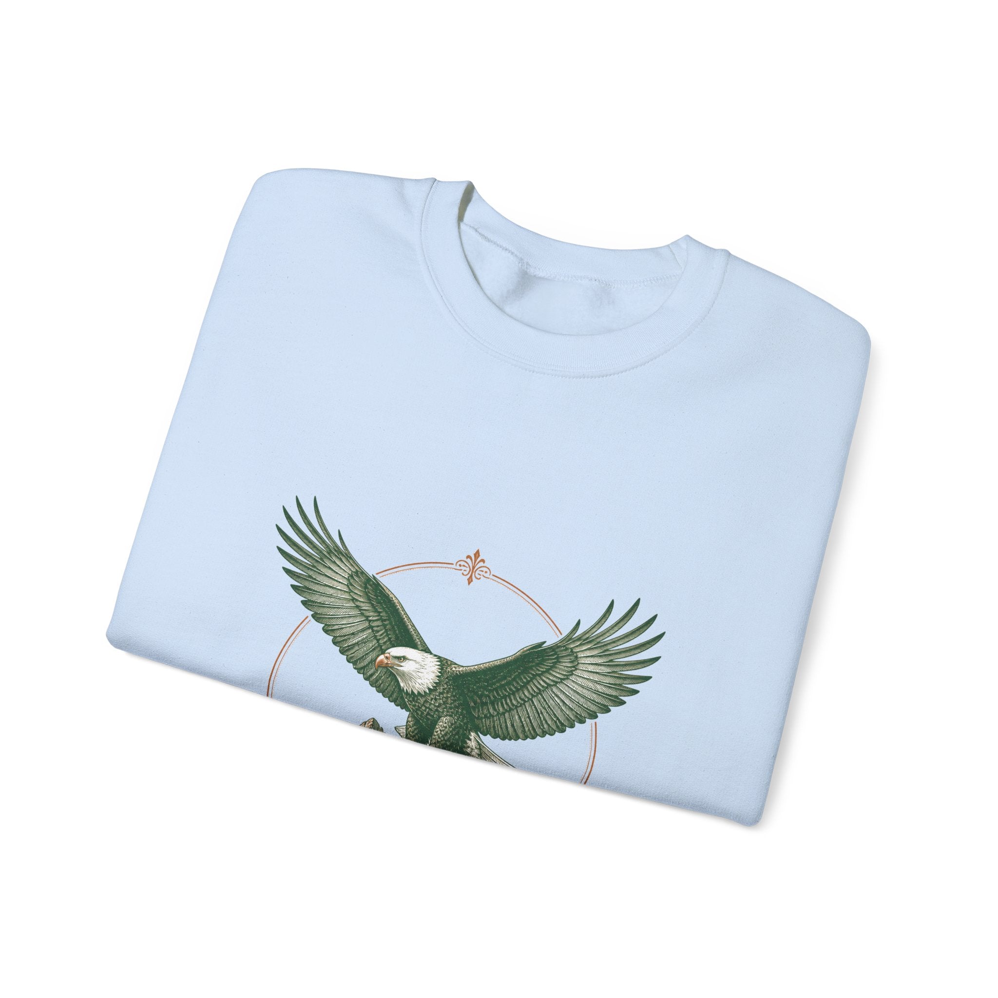 Matching Couple Sweatshirt - Eagle & Whale Matching Couple Premium Fleece Sweatshirt Vintage Art His Hers Honeymoon Gift - Design A