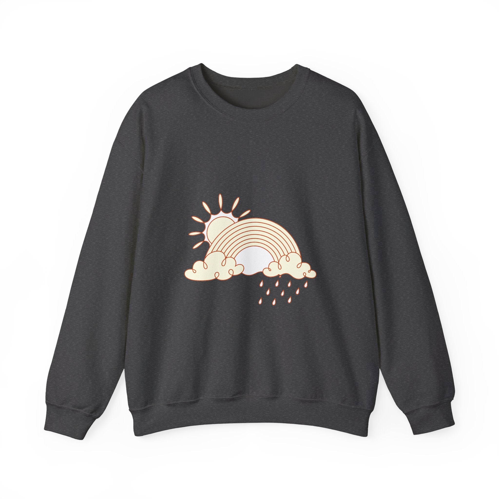 Matching Couple Sweatshirt - Storm & Rainbow Matching Couple Premium Fleece Sweatshirt Minimalist Art His Hers Christmas Gift - Design B