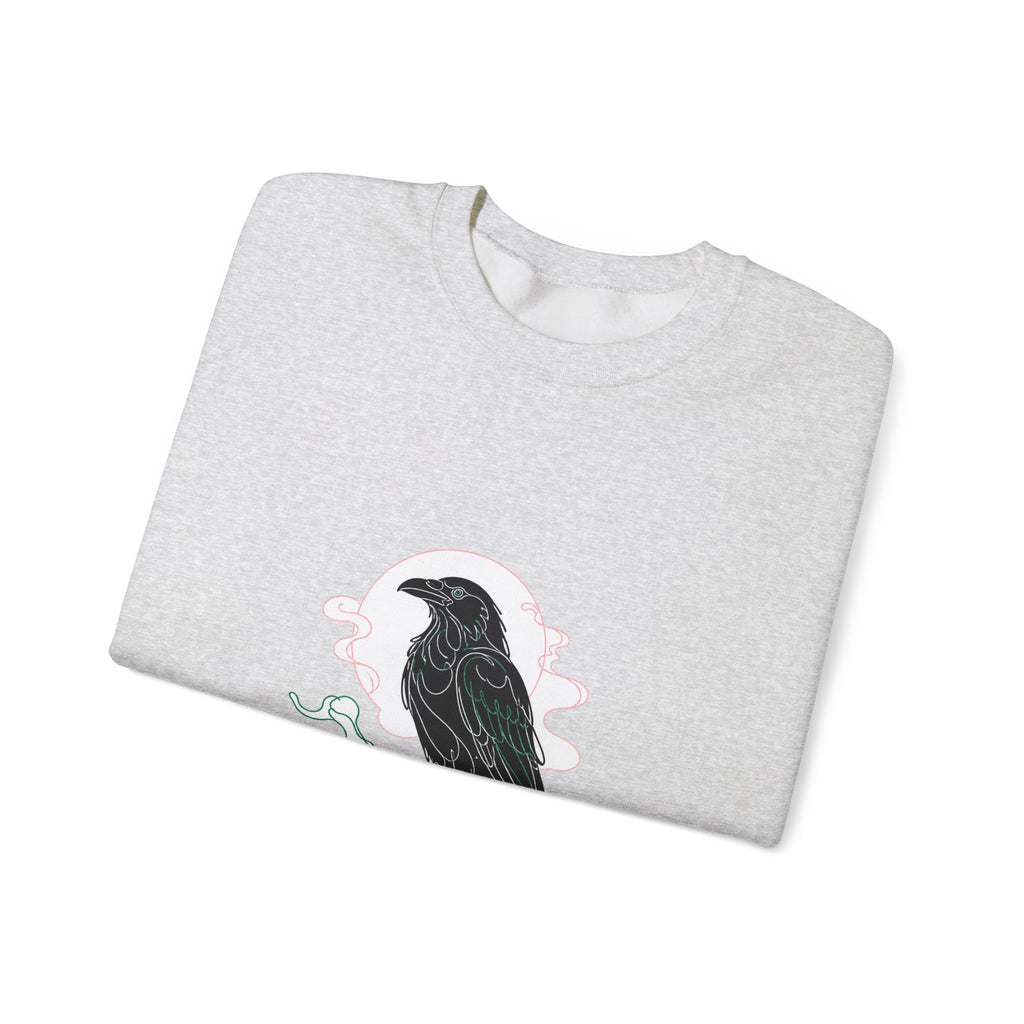 Matching Couple Sweatshirt - Raven & Swan Matching Couple Crewneck Sweatshirt Minimalist Art His Hers Valentine Gift - Design A