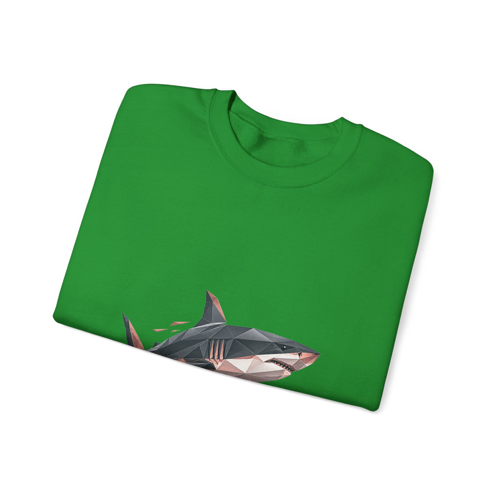 Matching Couple Sweatshirt - Shark & Dolphin Matching Couple Premium Fleece Sweatshirt Geometric Art His Hers Love Gift - Design A