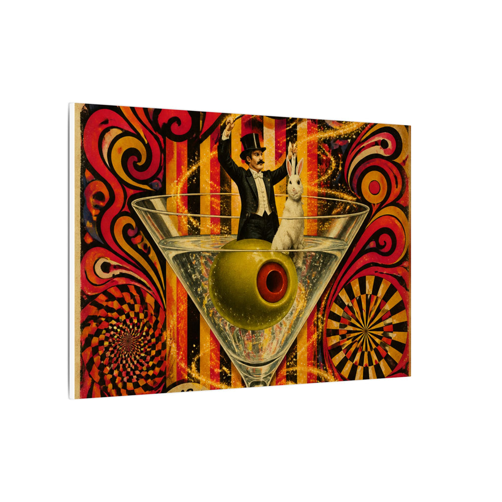 Martini Magician Wall Art Canvas 16×20 Psychedelic Cafe Decor Maximalist Print