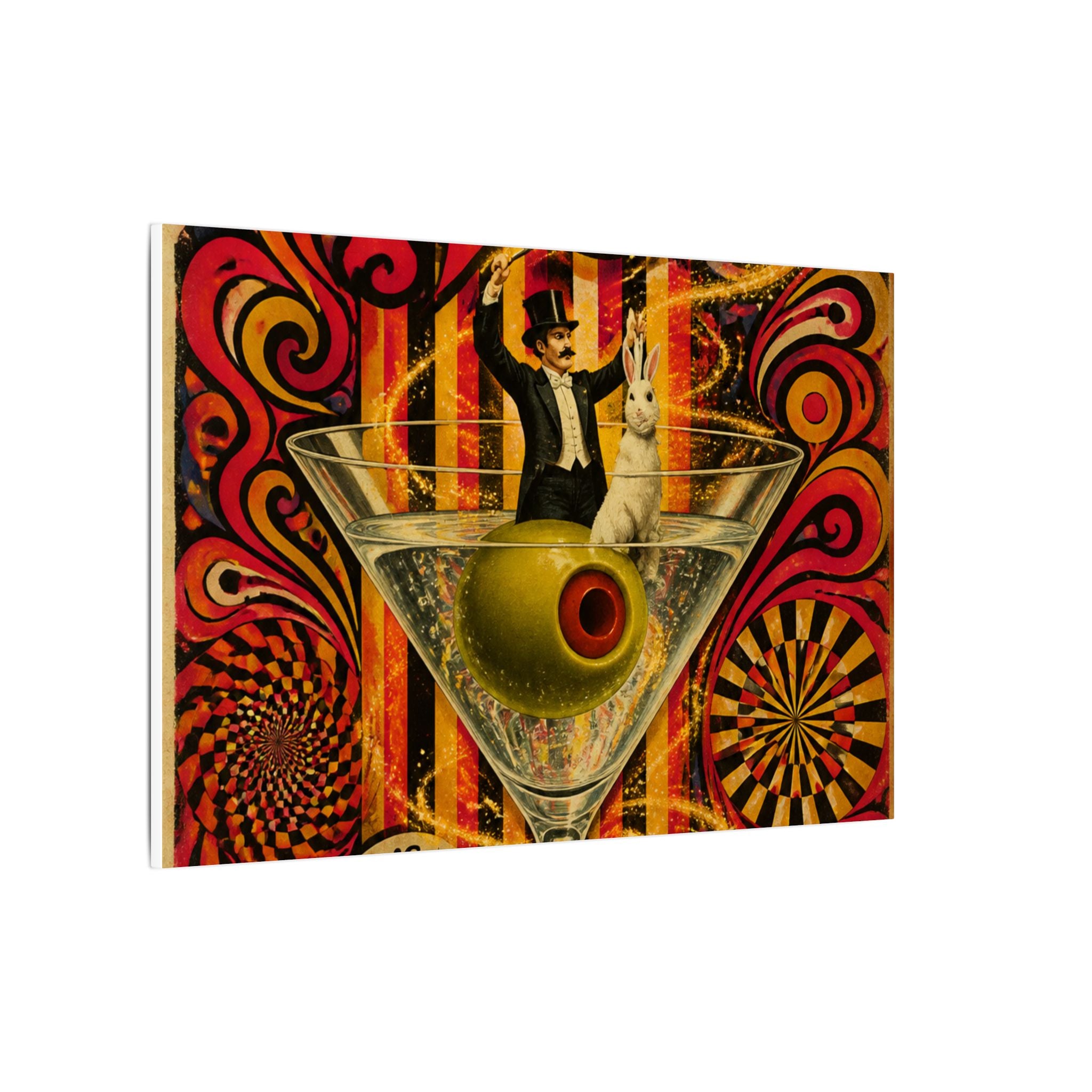 Martini Magician Wall Art Canvas 16×20 Psychedelic Cafe Decor Maximalist Print