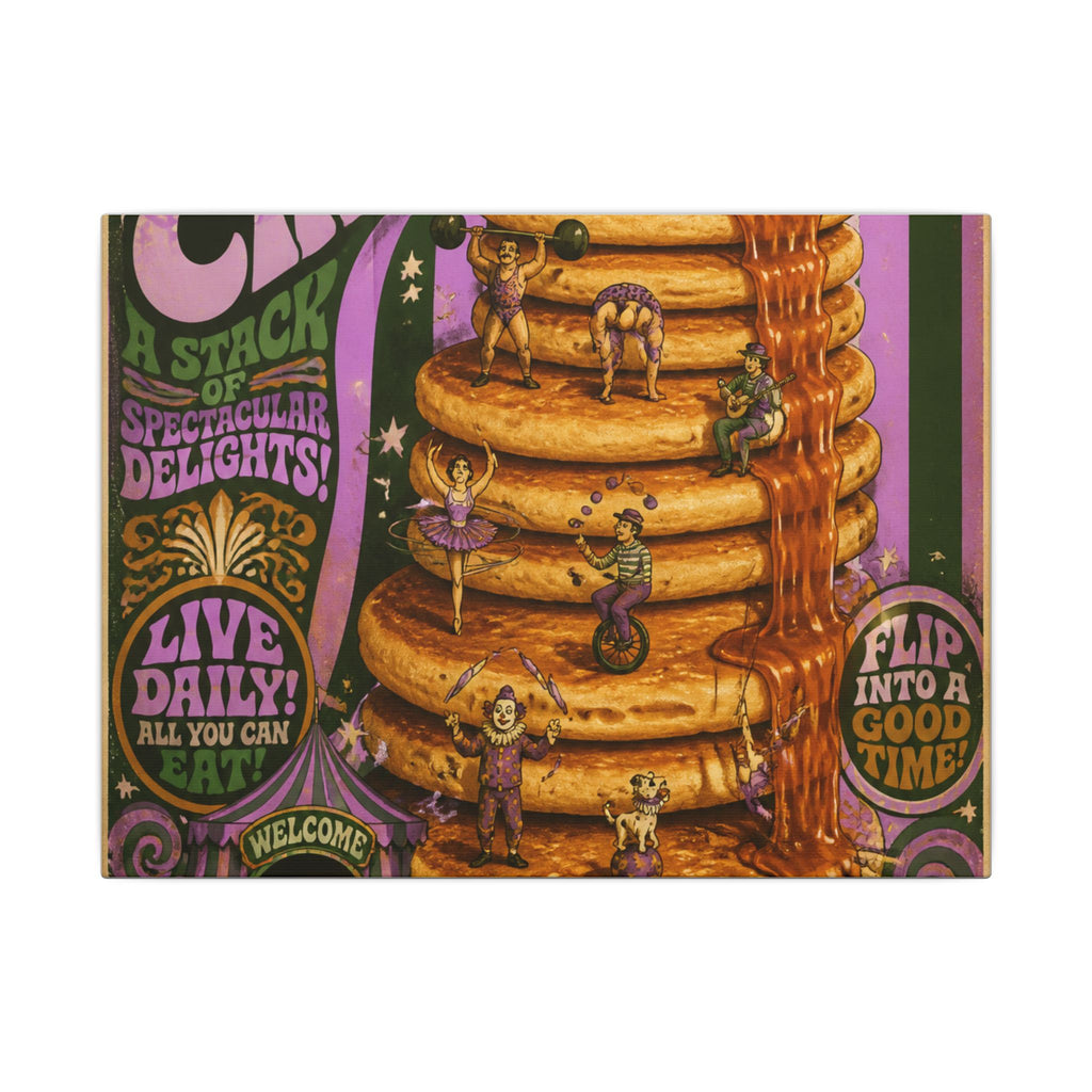 Pancake Stack Platform Wall Art Canvas 16×20 Psychedelic Cafe Decor Maximalist Print