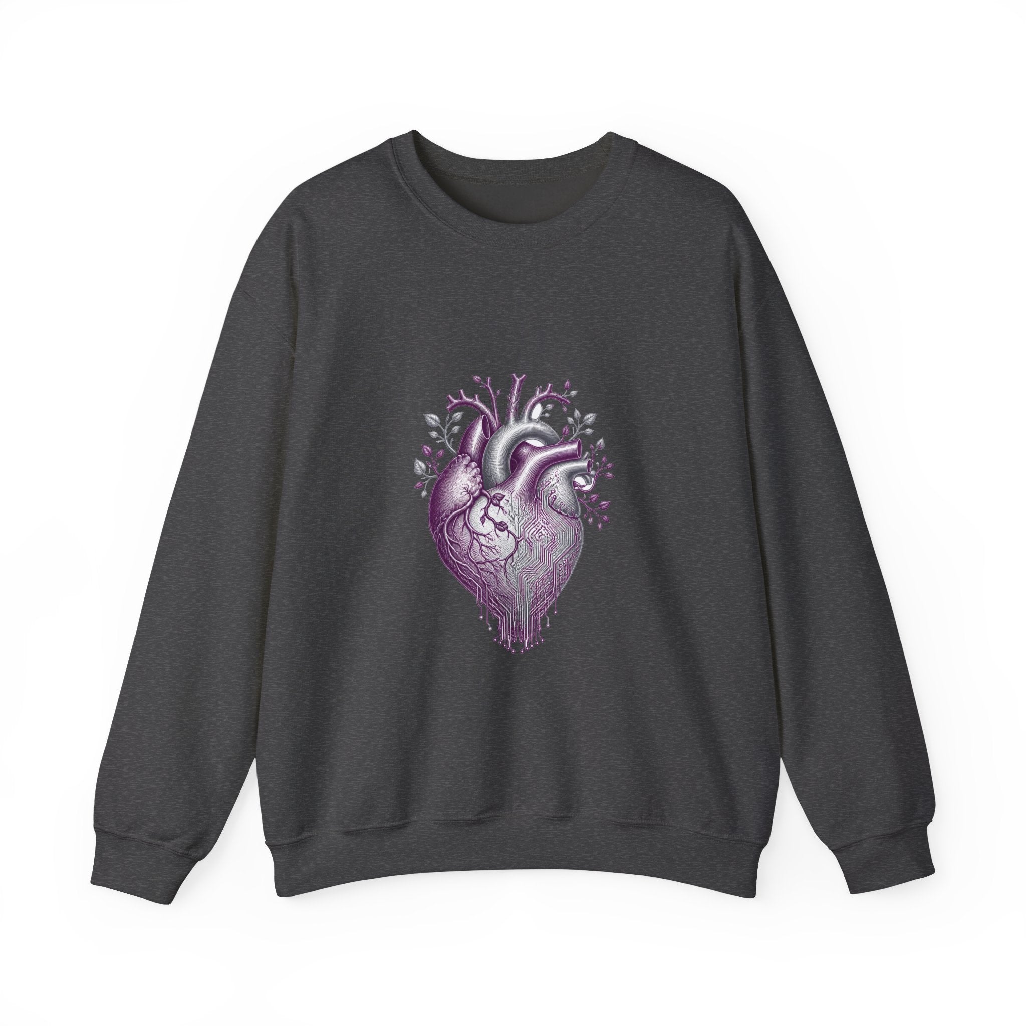 Matching Couple Sweatshirt - Robot & Heart Matching Couple Comfort Colors Crew Vintage Art His Hers Honeymoon Gift - Design B