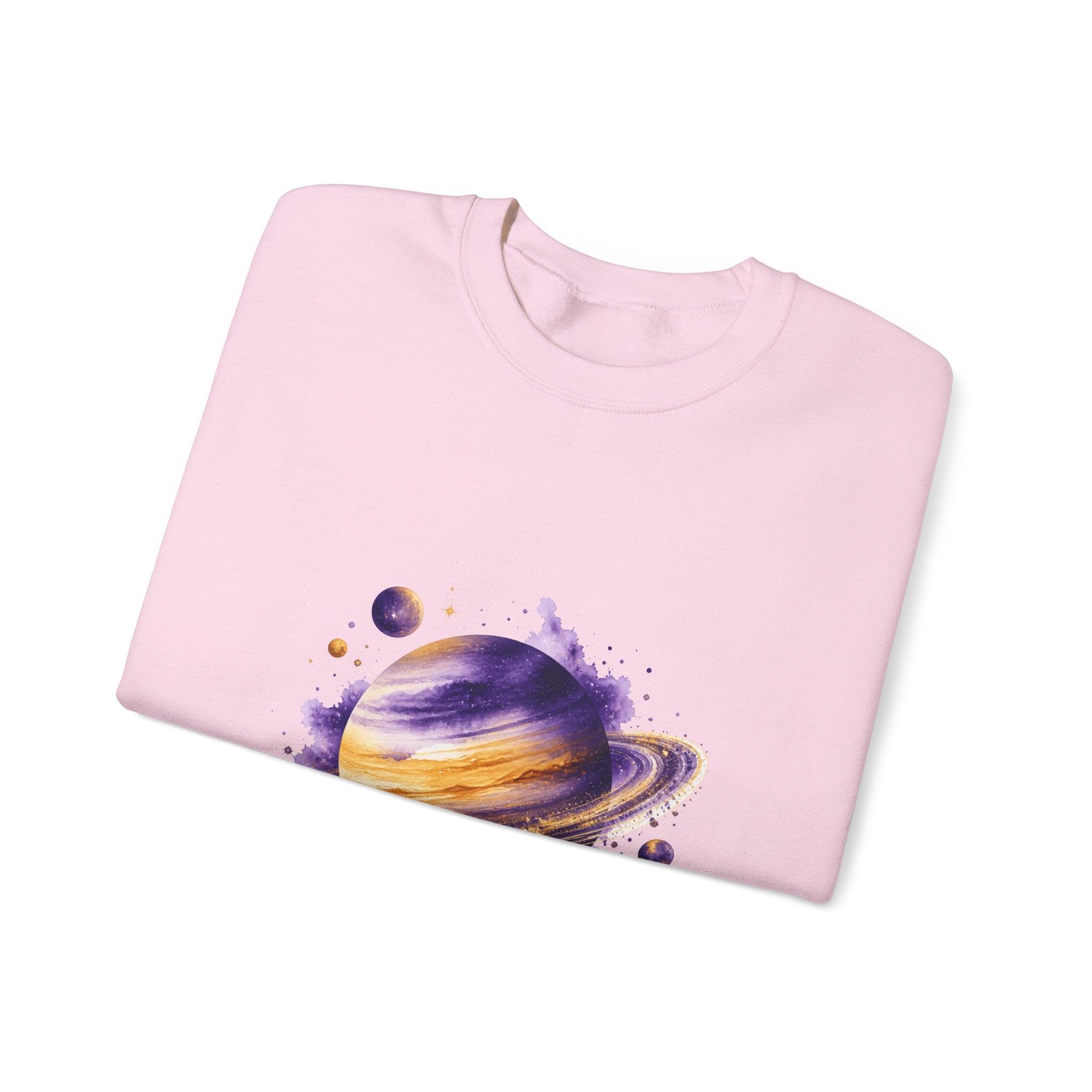 Matching Couple Sweatshirt - Astronaut & Planet Matching Couple Comfort Colors Crew Watercolor Art His Hers Birthday Gift - Design B