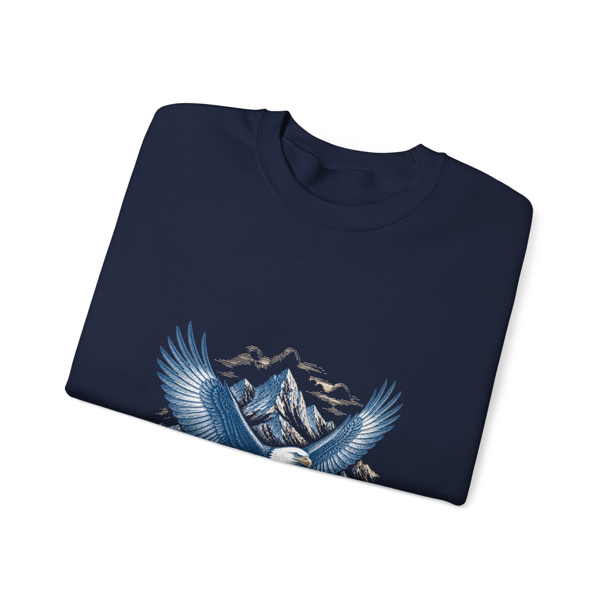 Matching Couple Sweatshirt - Eagle & Whale Matching Couple Comfort Colors Crew Hand-Drawn Art His Hers Anniversary Gift - Design A