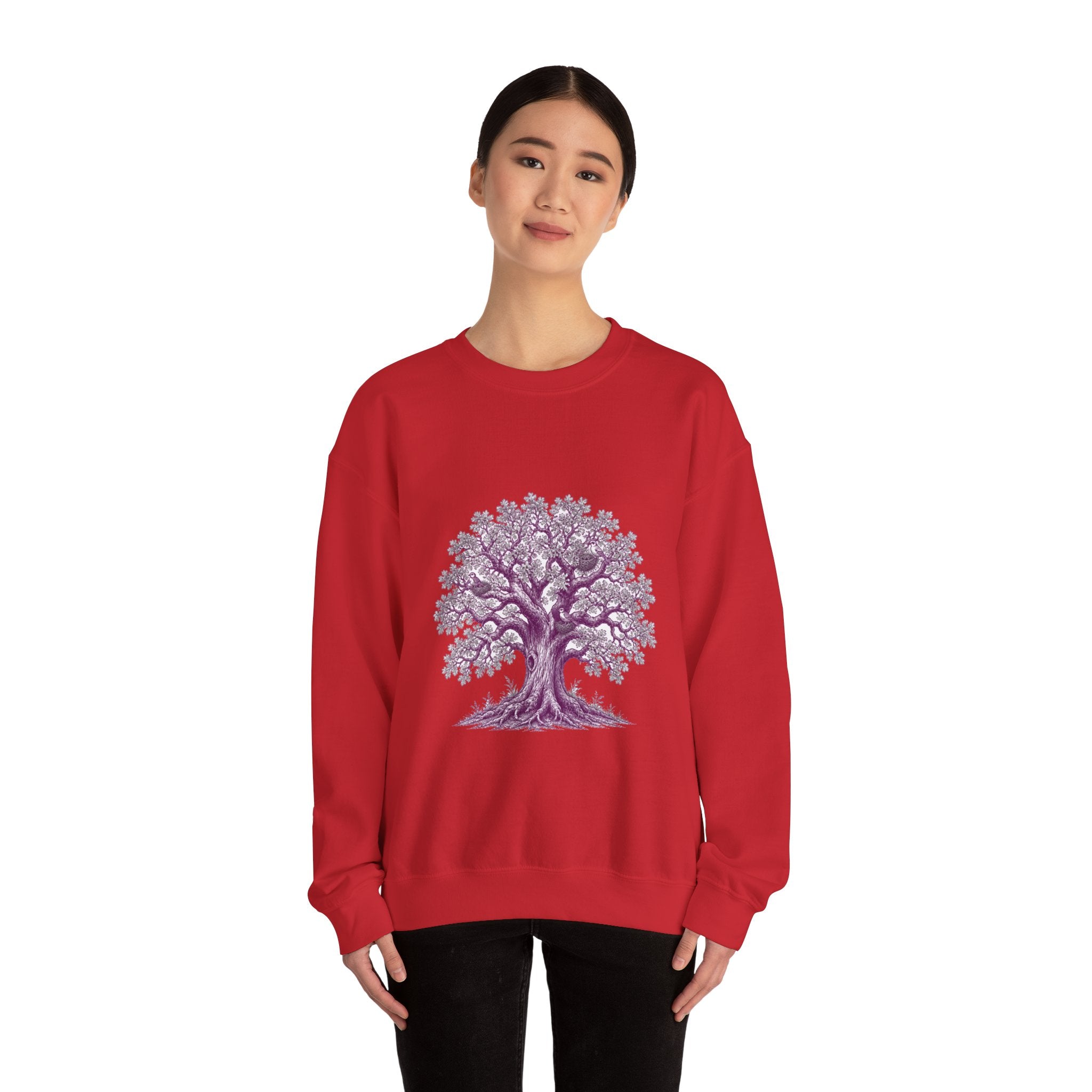 Matching Couple Sweatshirt - Ancient Oak & Deep Roots Matching Couple Premium Fleece Sweatshirt Hand-Drawn Art His Hers Anniversary Gift - Design A