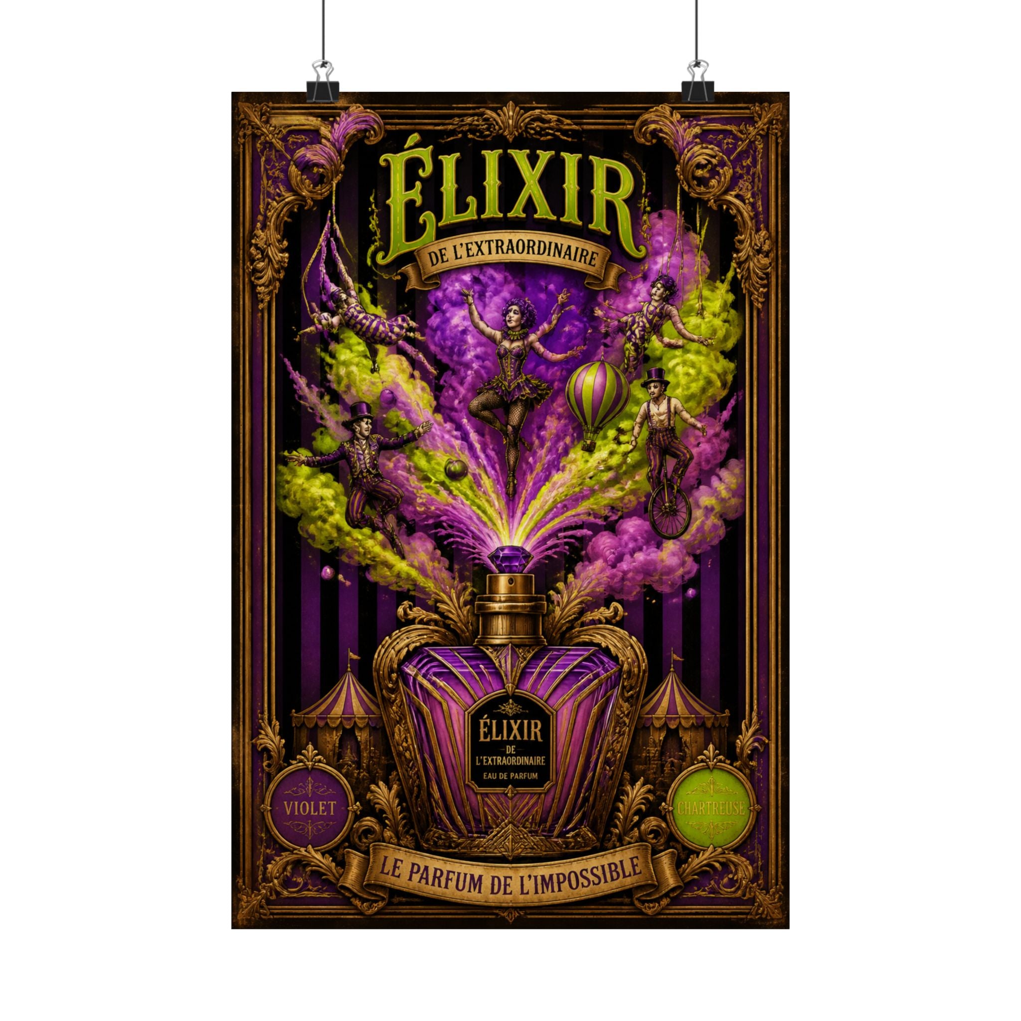 Perfume Bottle Fountain Wall Art Poster 18×24 Baroque Home Office Decor Maximalist Print