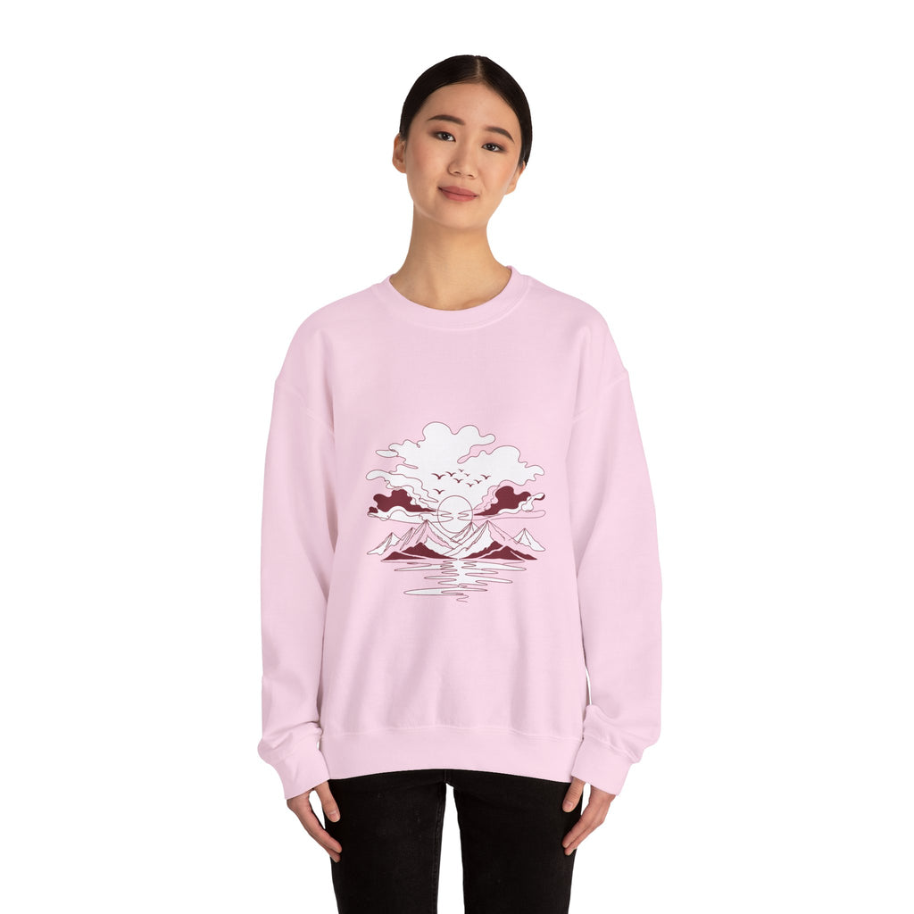 Matching Couple Sweatshirt - Sunrise & Sunset Matching Couple Premium Fleece Sweatshirt Minimalist Art His Hers Christmas Gift - Design B