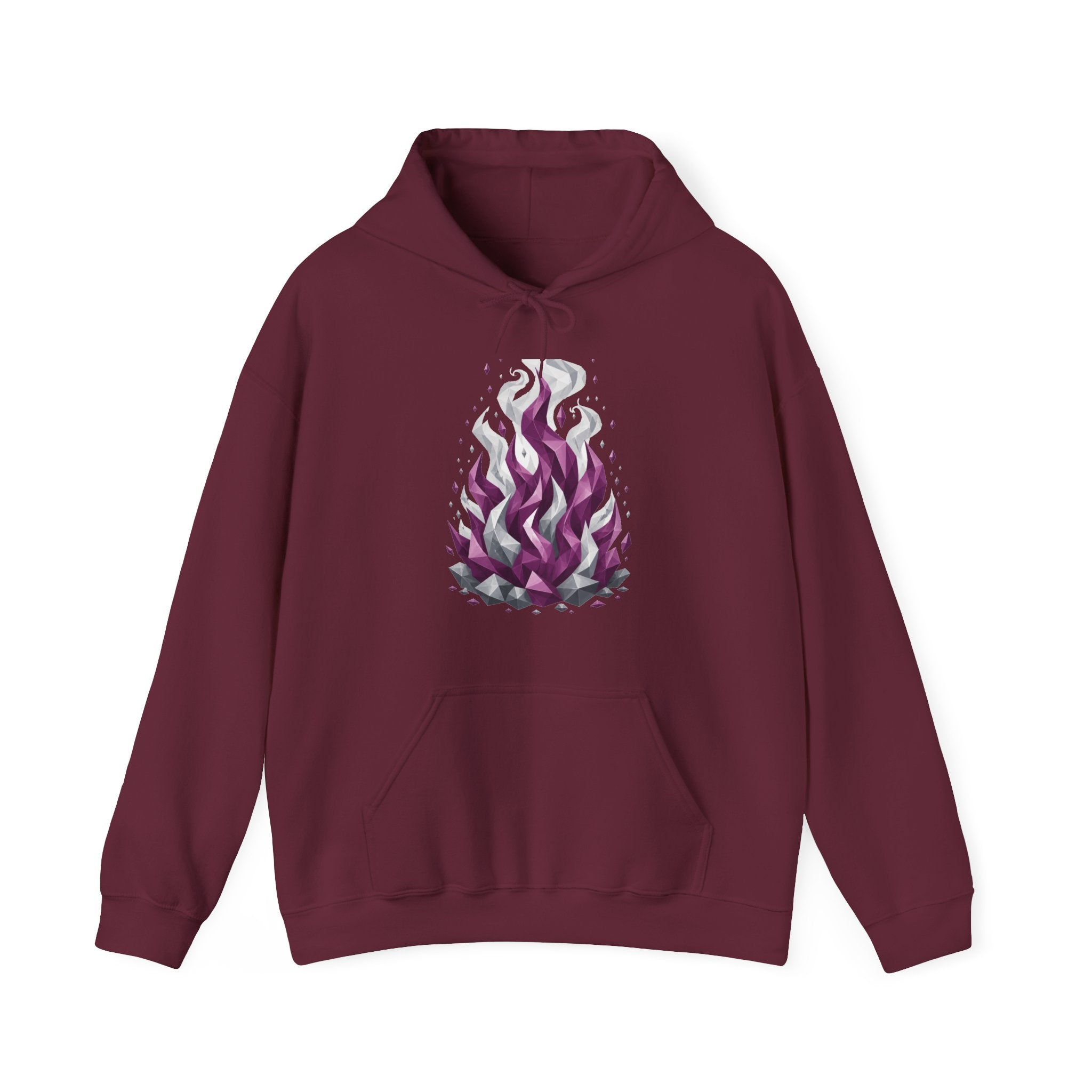 Matching Couple Sweatshirt - Wildfire & Waterfall Matching Couple Hooded Sweatshirt Geometric Art His Hers Couple Gift - Design A