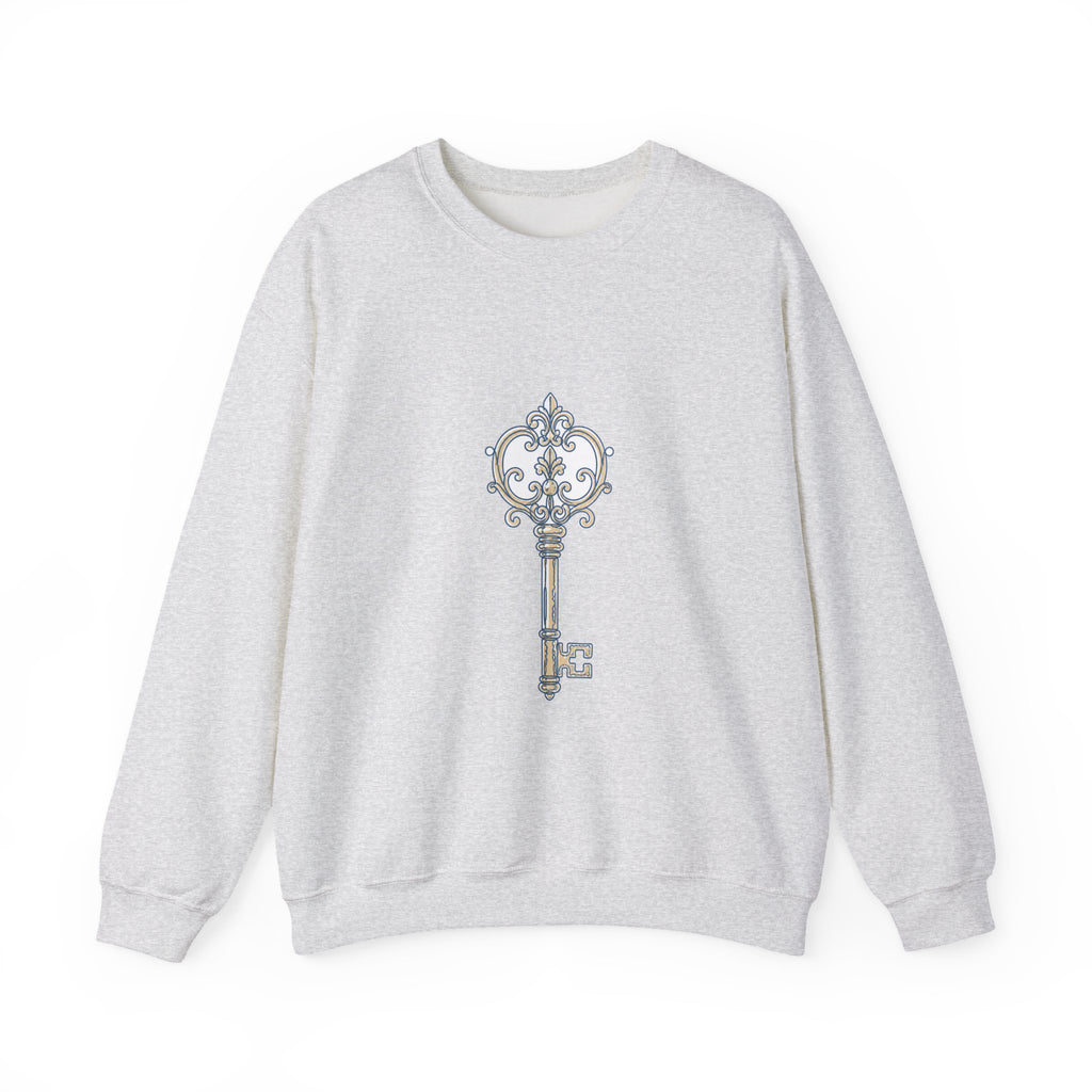 Matching Couple Sweatshirt - Key & Lock Matching Couple Comfort Colors Crew Minimalist Art His Hers Christmas Gift - Design A