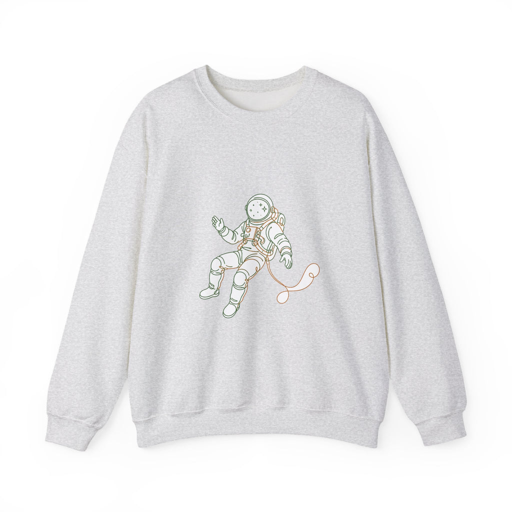 Matching Couple Sweatshirt - Astronaut & Planet Matching Couple Comfort Colors Crew Minimalist Art His Hers Christmas Gift - Design A