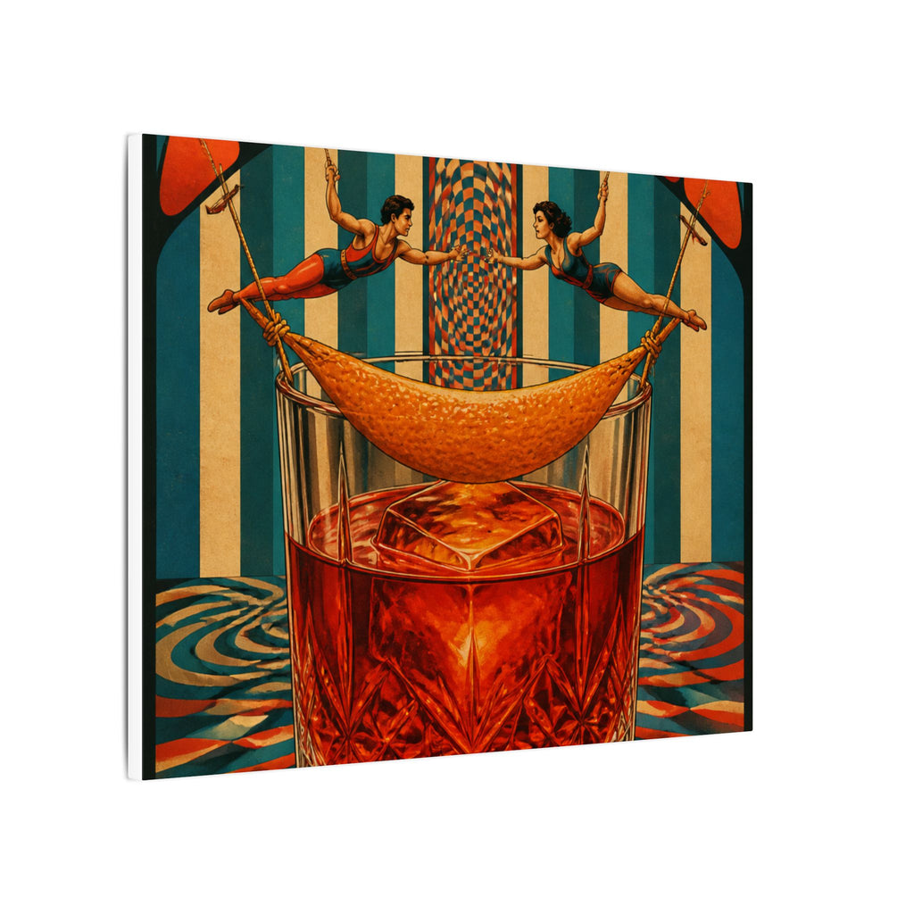Negroni Trapeze Act Wall Art Canvas 16×20 Psychedelic Cafe Decor Maximalist Print