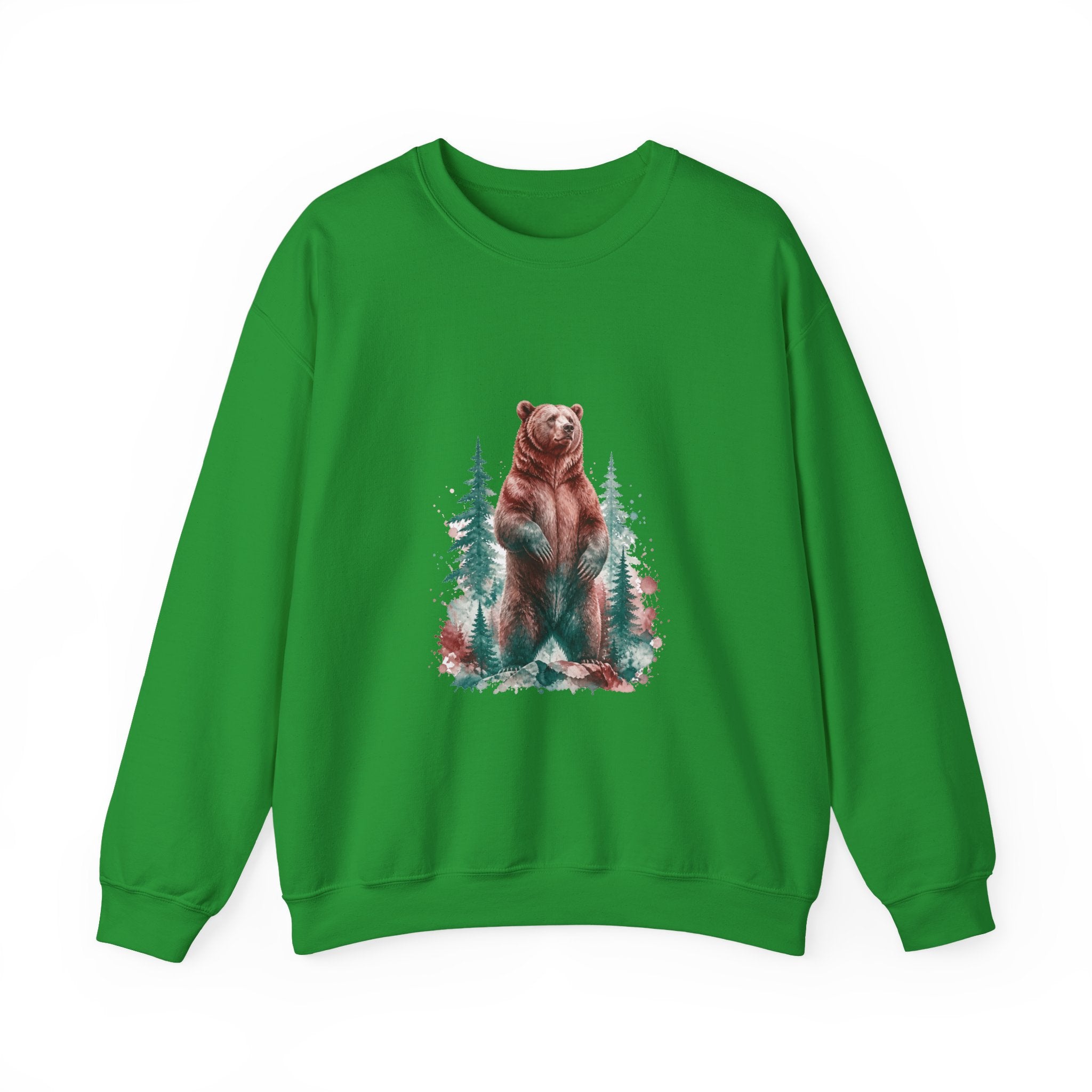 Matching Couple Sweatshirt - Bear & Deer Matching Couple Comfort Colors Crew Watercolor Art His Hers Birthday Gift - Design A