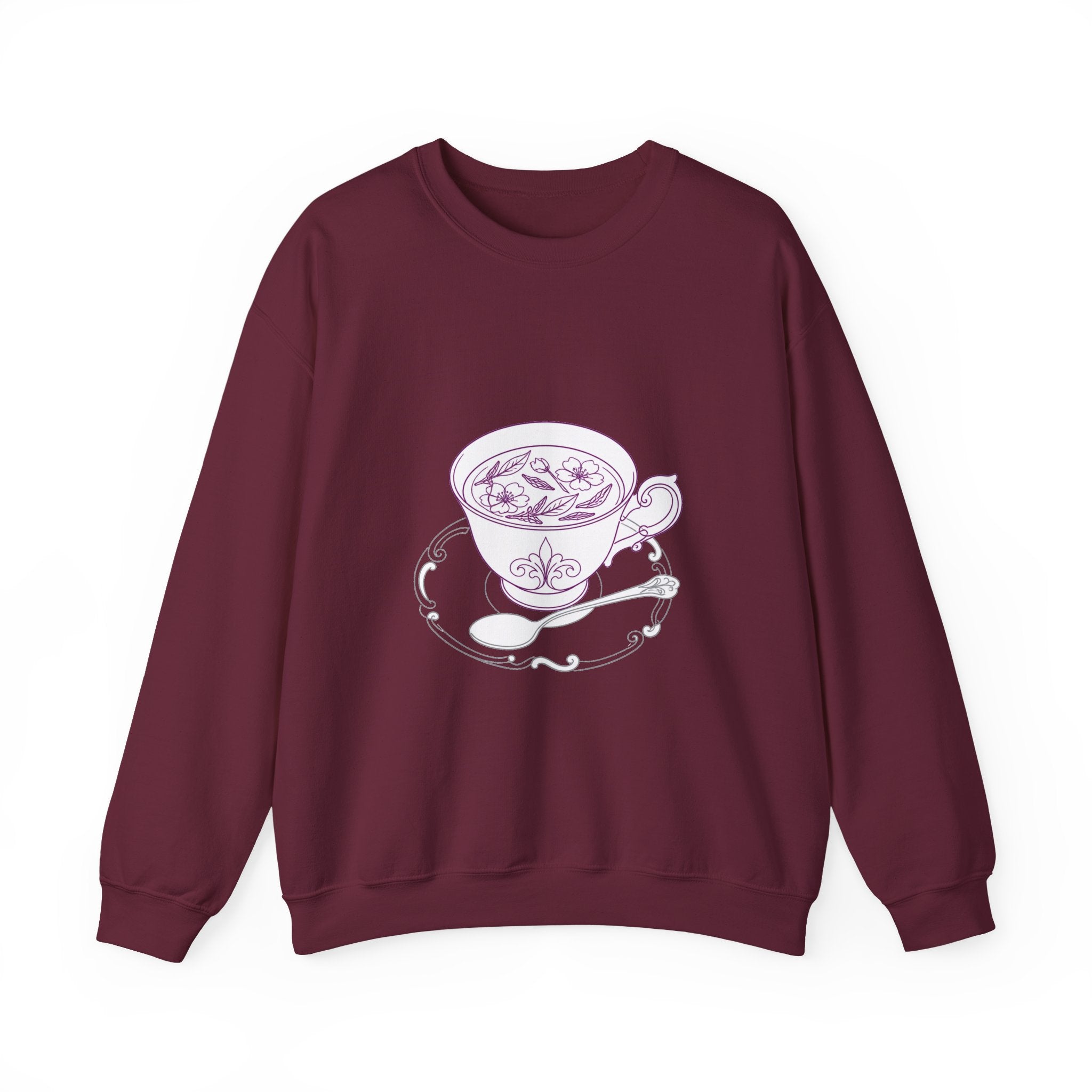 Matching Couple Sweatshirt - Coffee & Tea Matching Couple Comfort Colors Crew Minimalist Art His Hers Christmas Gift - Design B