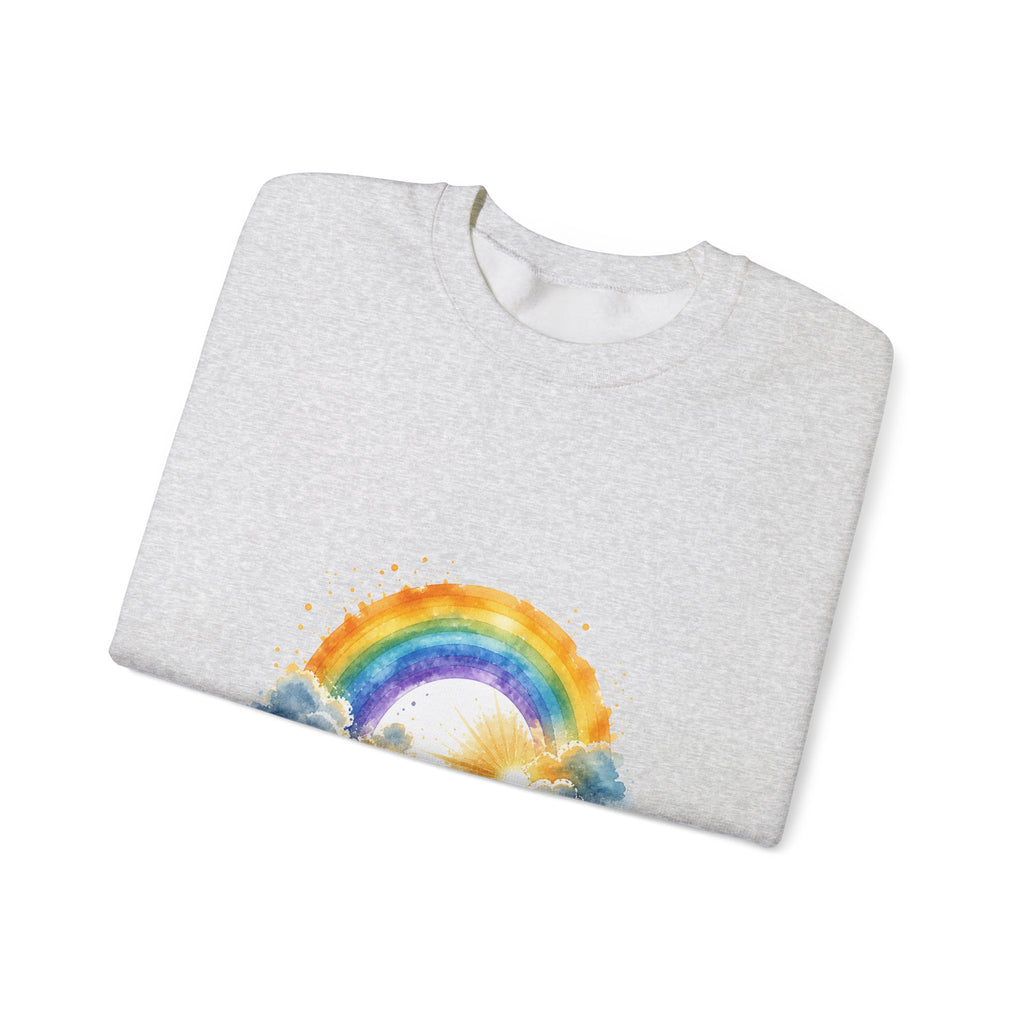 Matching Couple Sweatshirt - Storm & Rainbow Matching Couple Premium Fleece Sweatshirt Watercolor Art His Hers Birthday Gift - Design B