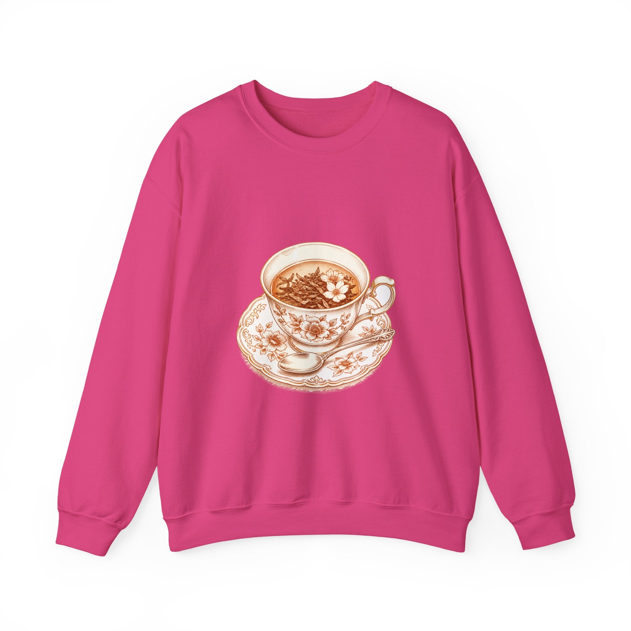 Matching Couple Sweatshirt - Coffee & Tea Matching Couple Crewneck Sweatshirt Hand-Drawn Art His Hers Best Friend Gift - Design B