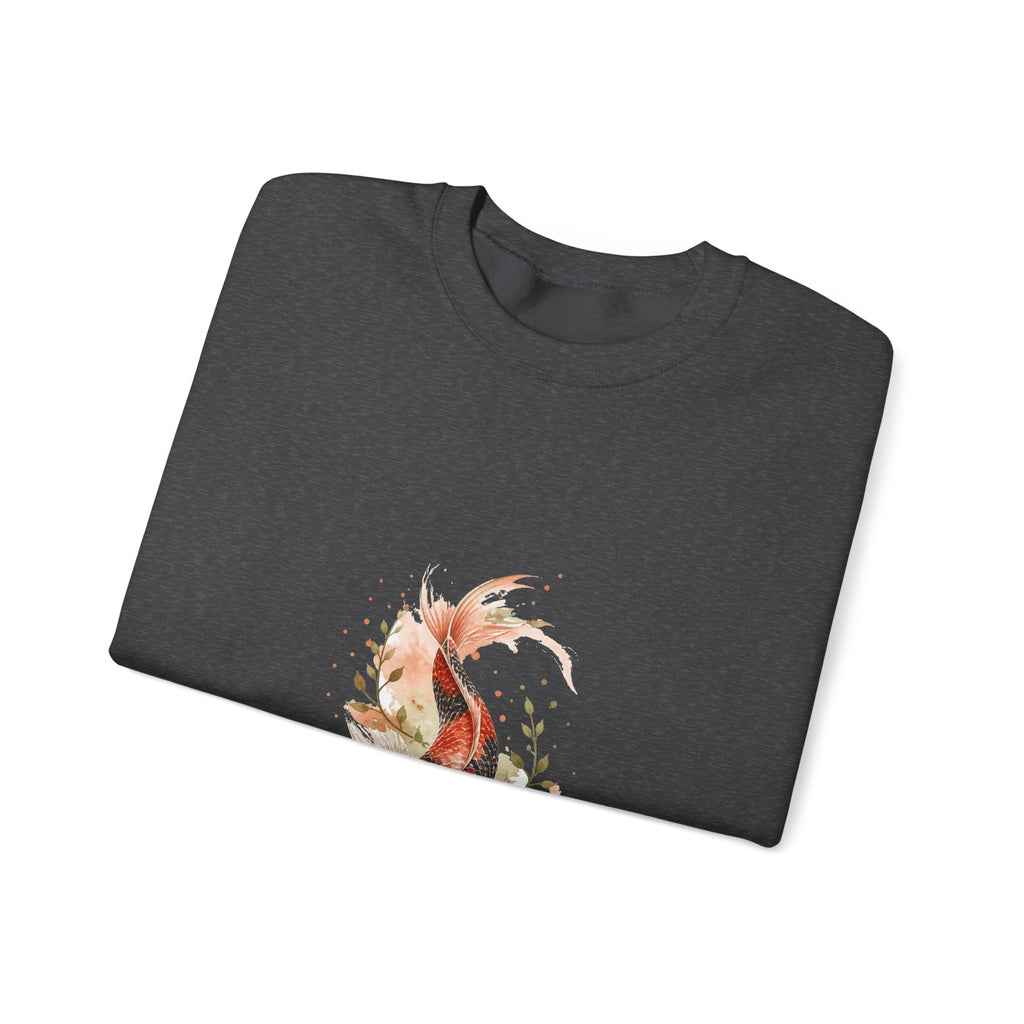 Matching Couple Sweatshirt - Koi Fish Yin Yang Matching Couple Comfort Colors Crew Watercolor Art His Hers Birthday Gift - Design B