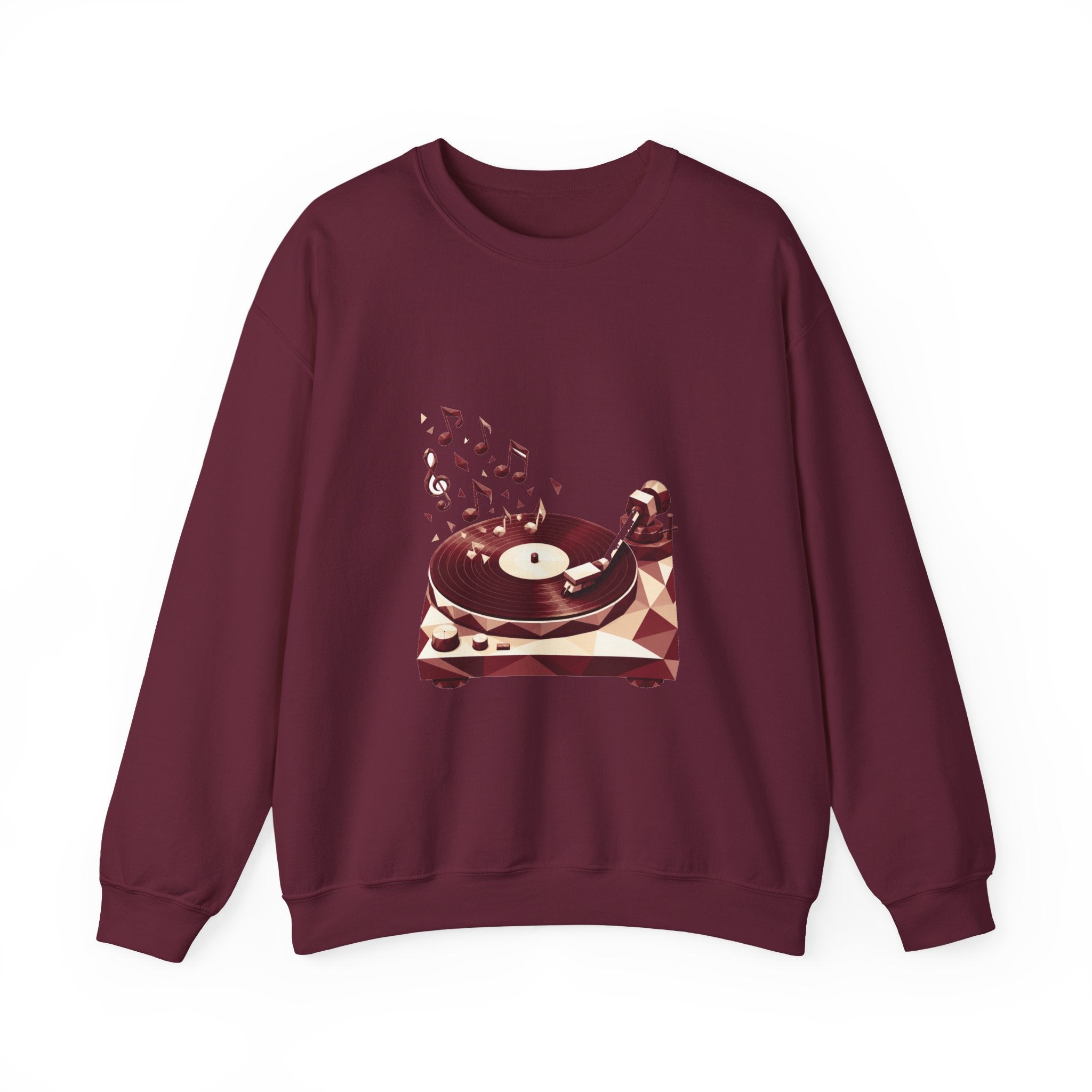 Matching Couple Sweatshirt - Vinyl & Cassette Matching Couple Crewneck Sweatshirt Geometric Art His Hers Couple Gift - Design A