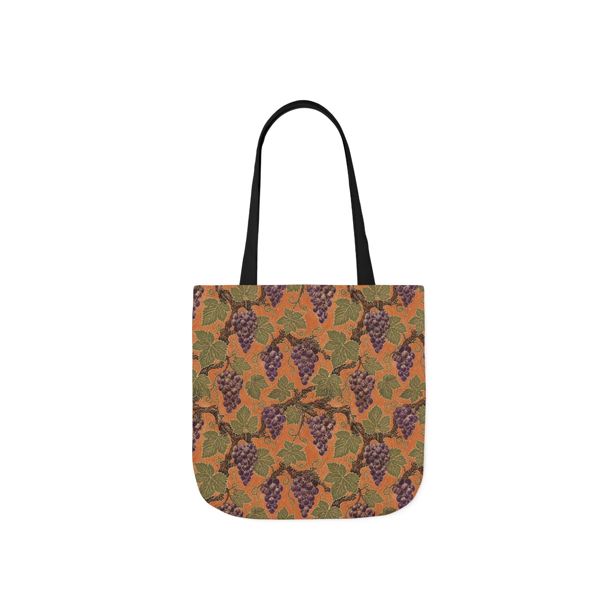 Grape Clusters Canvas Tote Bag Mediterranean Kitchen Linocut Design Italian Cottagecore Gift
