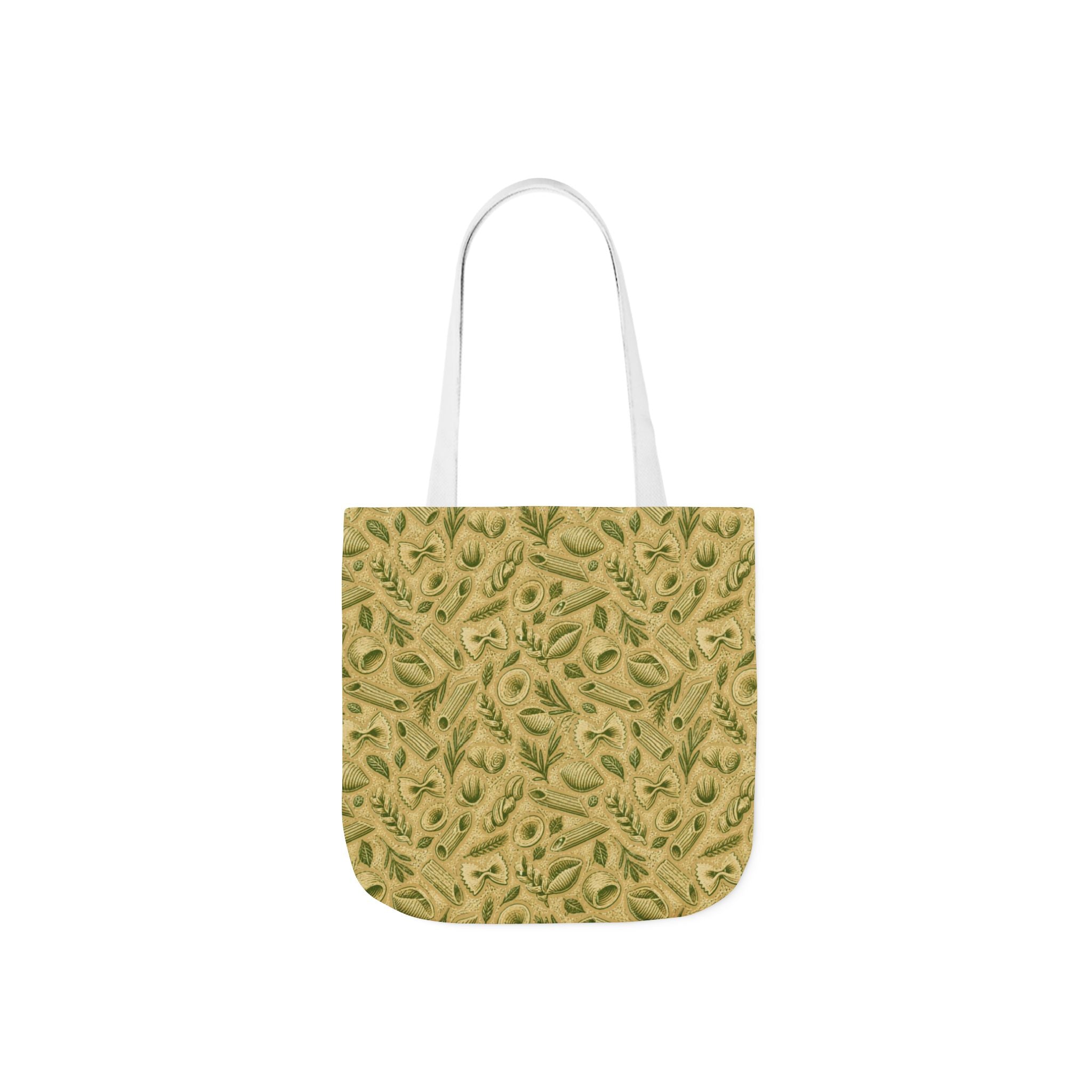 Italian Pasta Shapes Canvas Tote Bag Mediterranean Kitchen Linocut Design Italian Cottagecore Gift