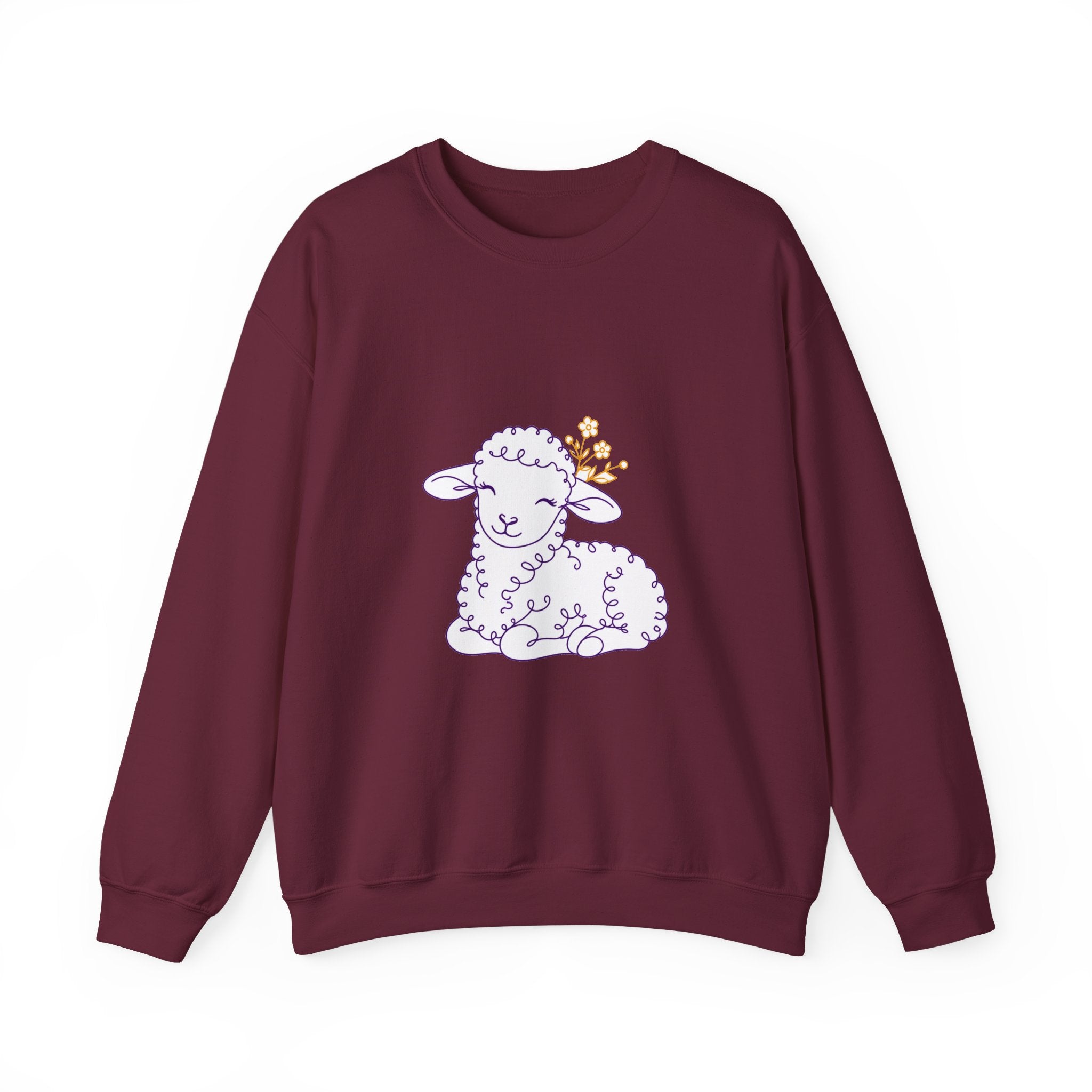 Matching Couple Sweatshirt - Lion & Lamb Matching Couple Comfort Colors Crew Minimalist Art His Hers Christmas Gift - Design B