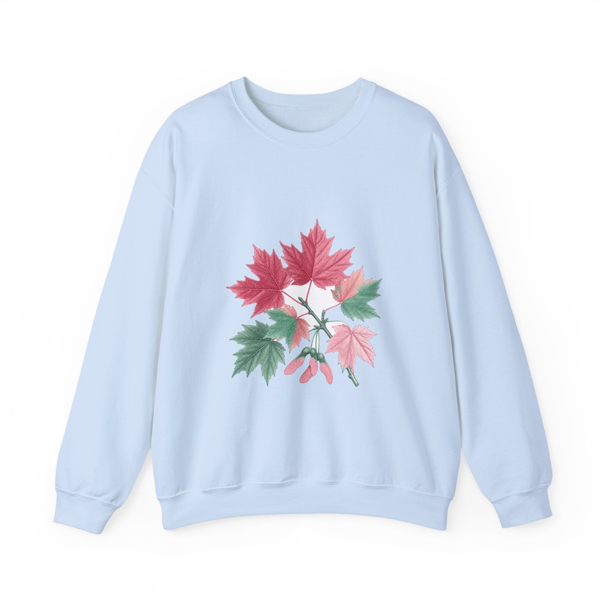 Matching Couple Sweatshirt - Cherry Blossom & Maple Leaf Matching Couple Premium Fleece Sweatshirt Vintage Art His Hers Honeymoon Gift - Design B
