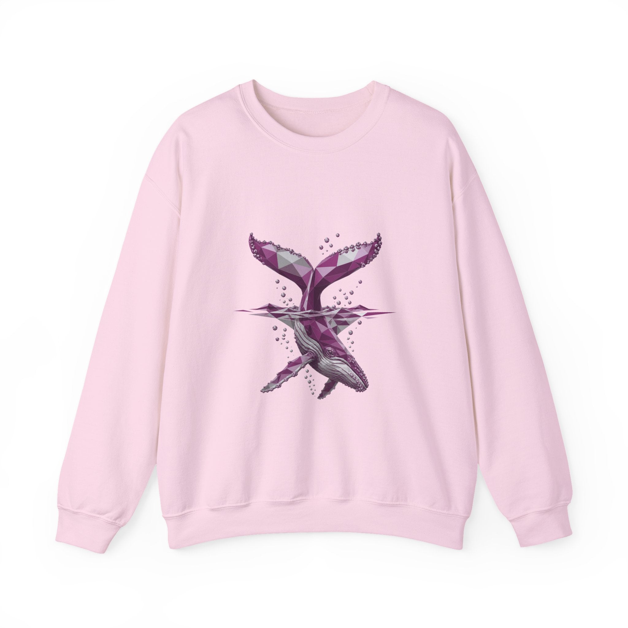 Matching Couple Sweatshirt - Eagle & Whale Matching Couple Crewneck Sweatshirt Geometric Art His Hers Couple Gift - Design B
