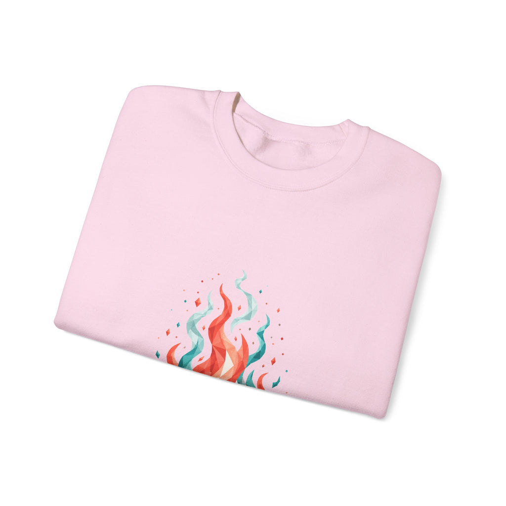 Matching Couple Sweatshirt - Wildfire & Waterfall Matching Couple Premium Fleece Sweatshirt Geometric Art His Hers Love Gift - Design A