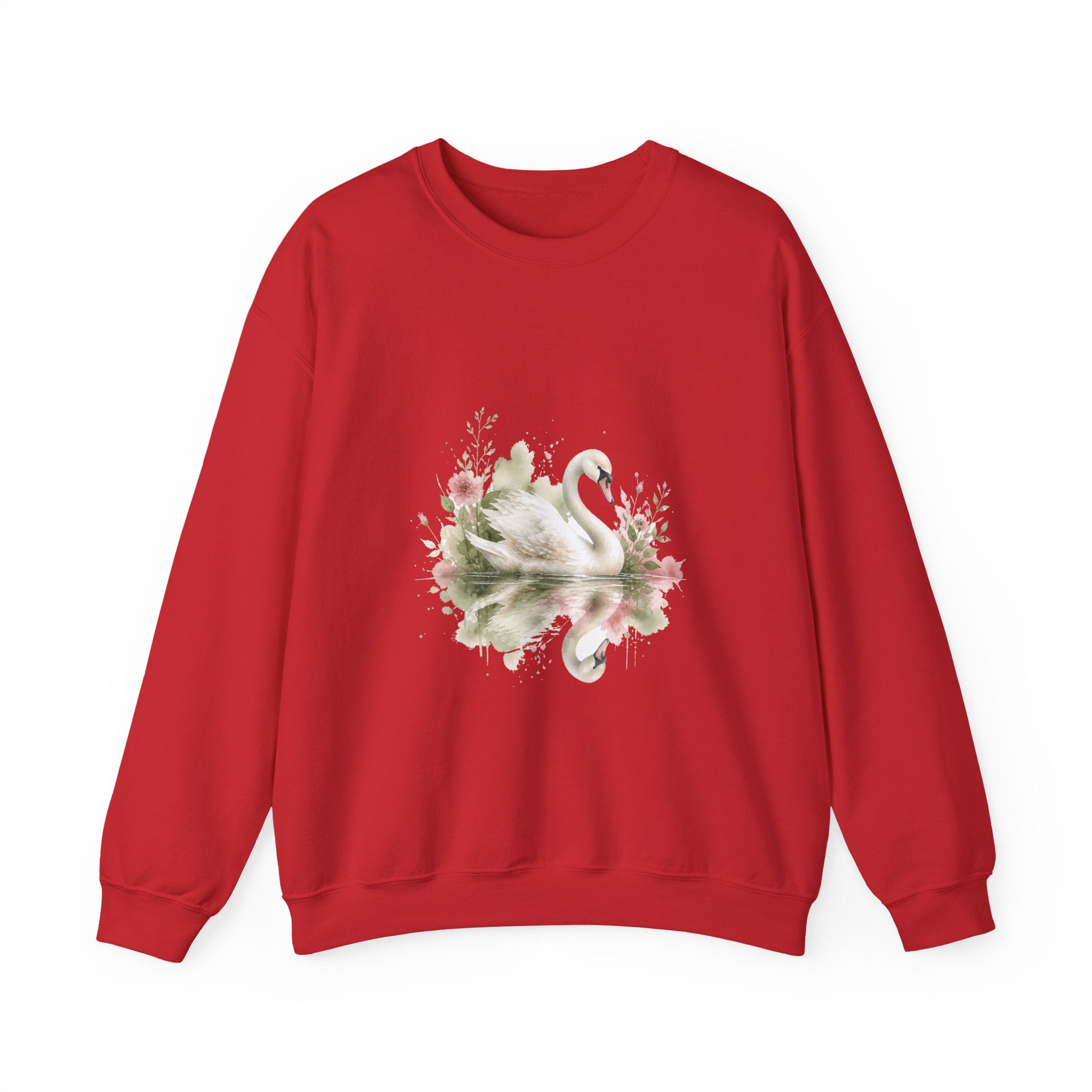 Matching Couple Sweatshirt - Raven & Swan Matching Couple Crewneck Sweatshirt Watercolor Art His Hers Engagement Gift - Design B