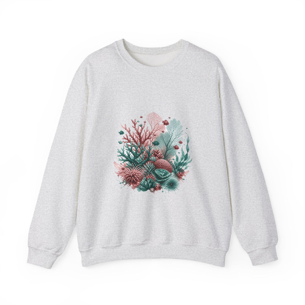 Matching Couple Sweatshirt - Coral Reef & Deep Sea Matching Couple Premium Fleece Sweatshirt Watercolor Art His Hers Birthday Gift - Design A