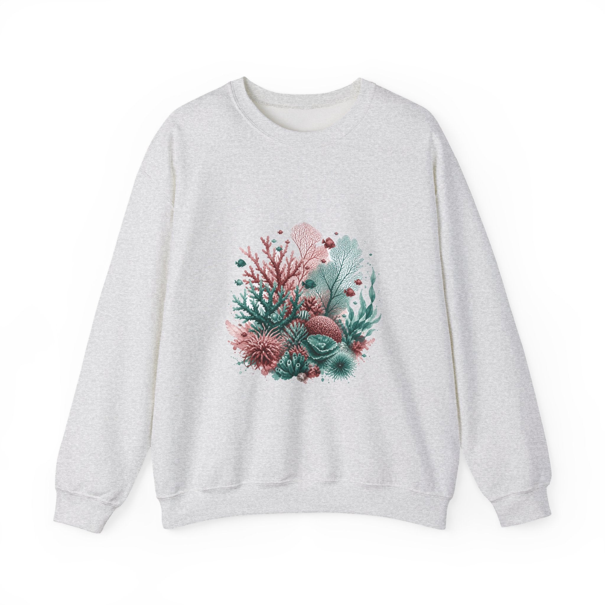 Matching Couple Sweatshirt - Coral Reef & Deep Sea Matching Couple Premium Fleece Sweatshirt Watercolor Art His Hers Birthday Gift - Design A