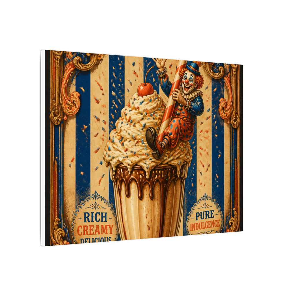 Milkshake Slide Clown Wall Art Canvas 16×20 Baroque Home Office Decor Maximalist Print
